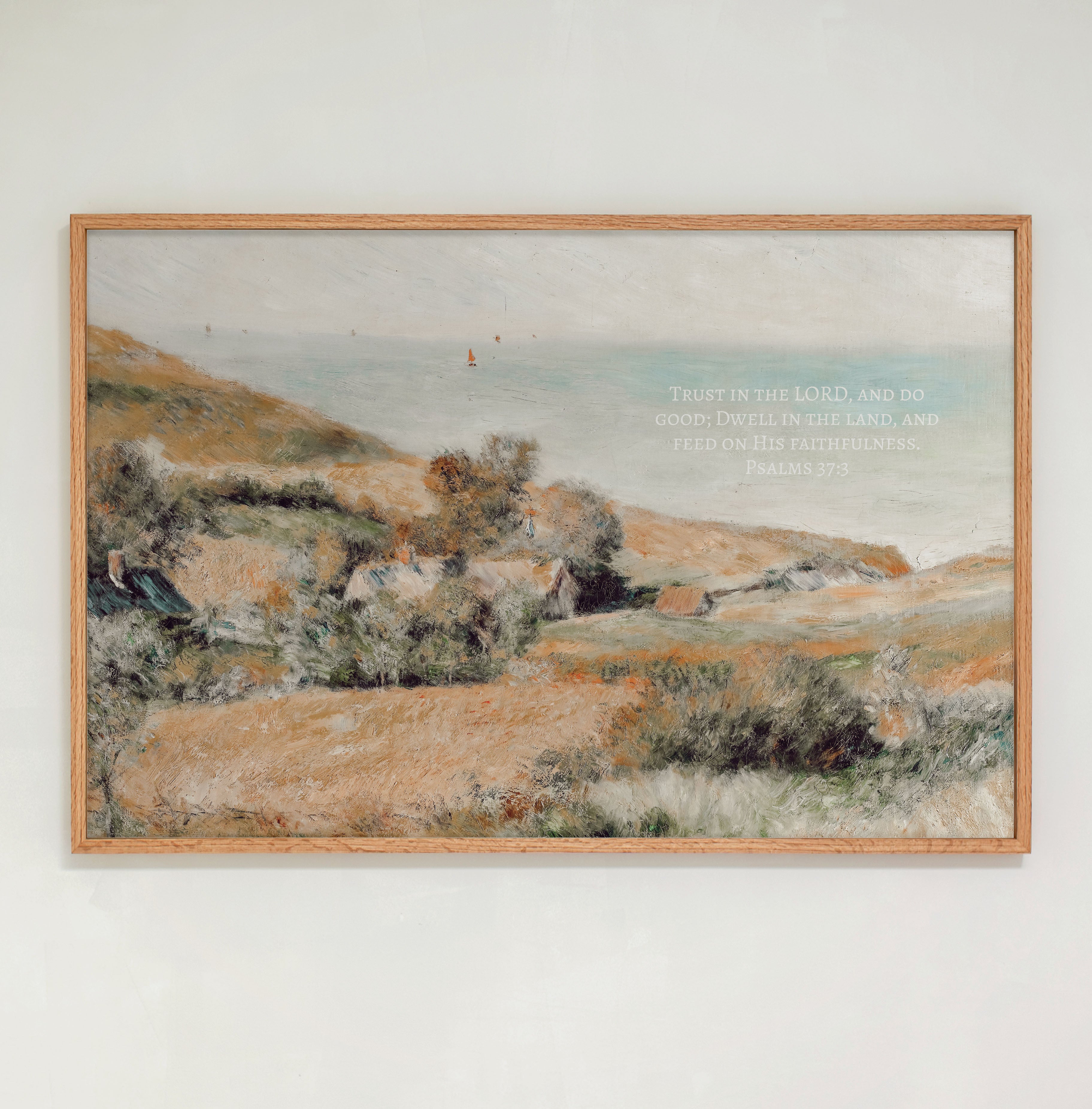 "Dwell In The Land" Framed Canvas | Horizontal | 814