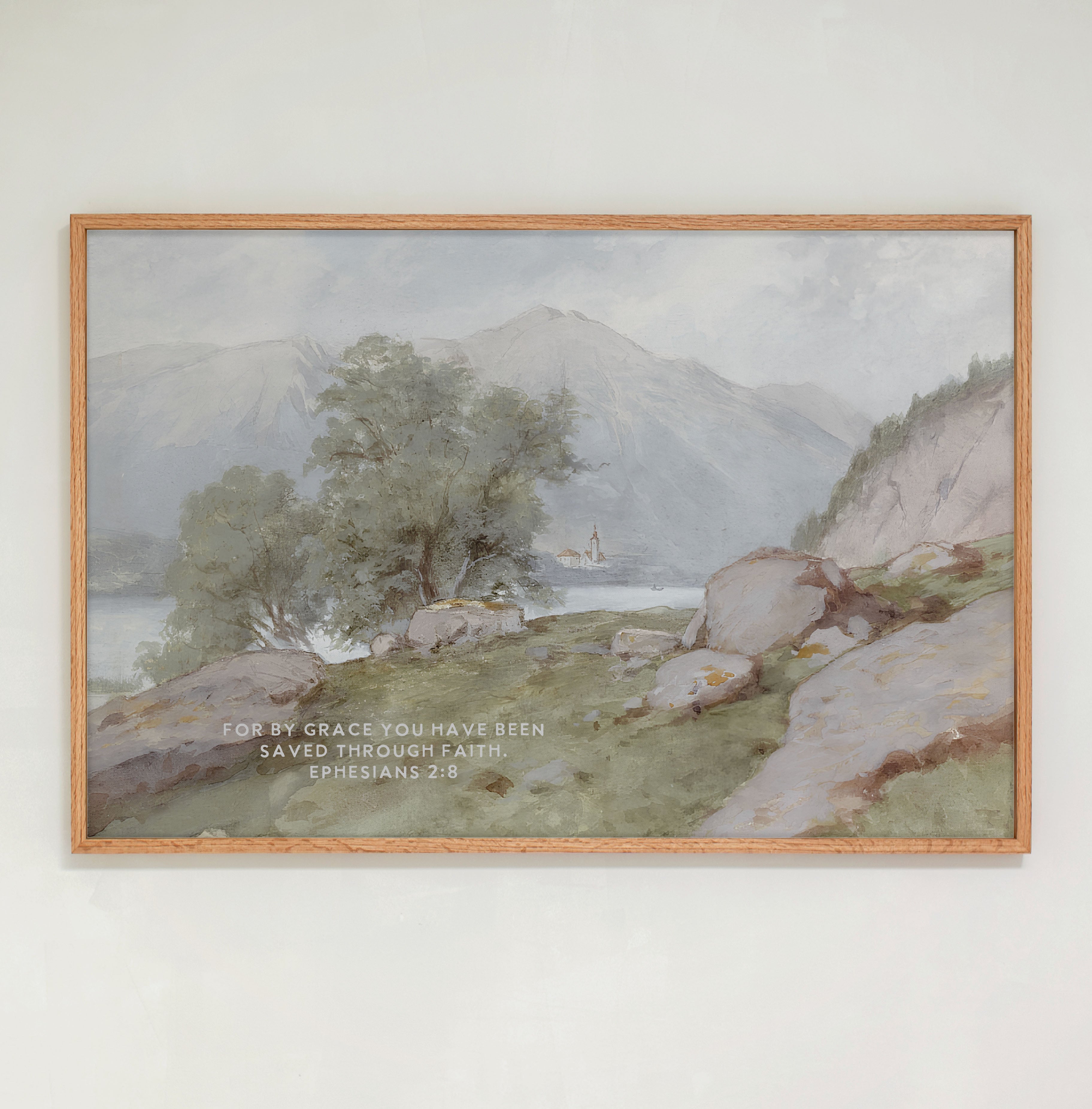 "Ephesians 2:8" Framed Canvas | Horizontal | 815