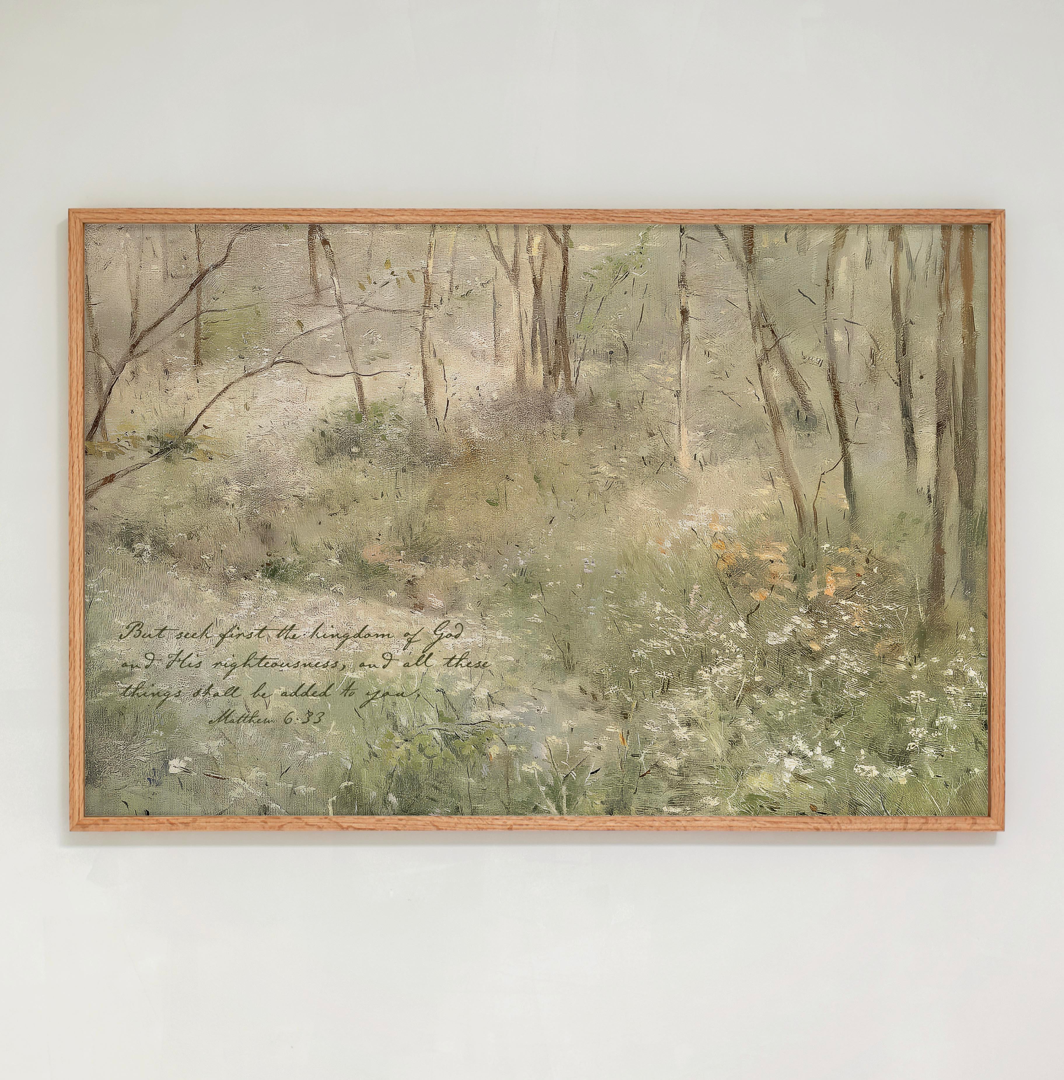 "Seek First" Framed Canvas | Horizontal | 818