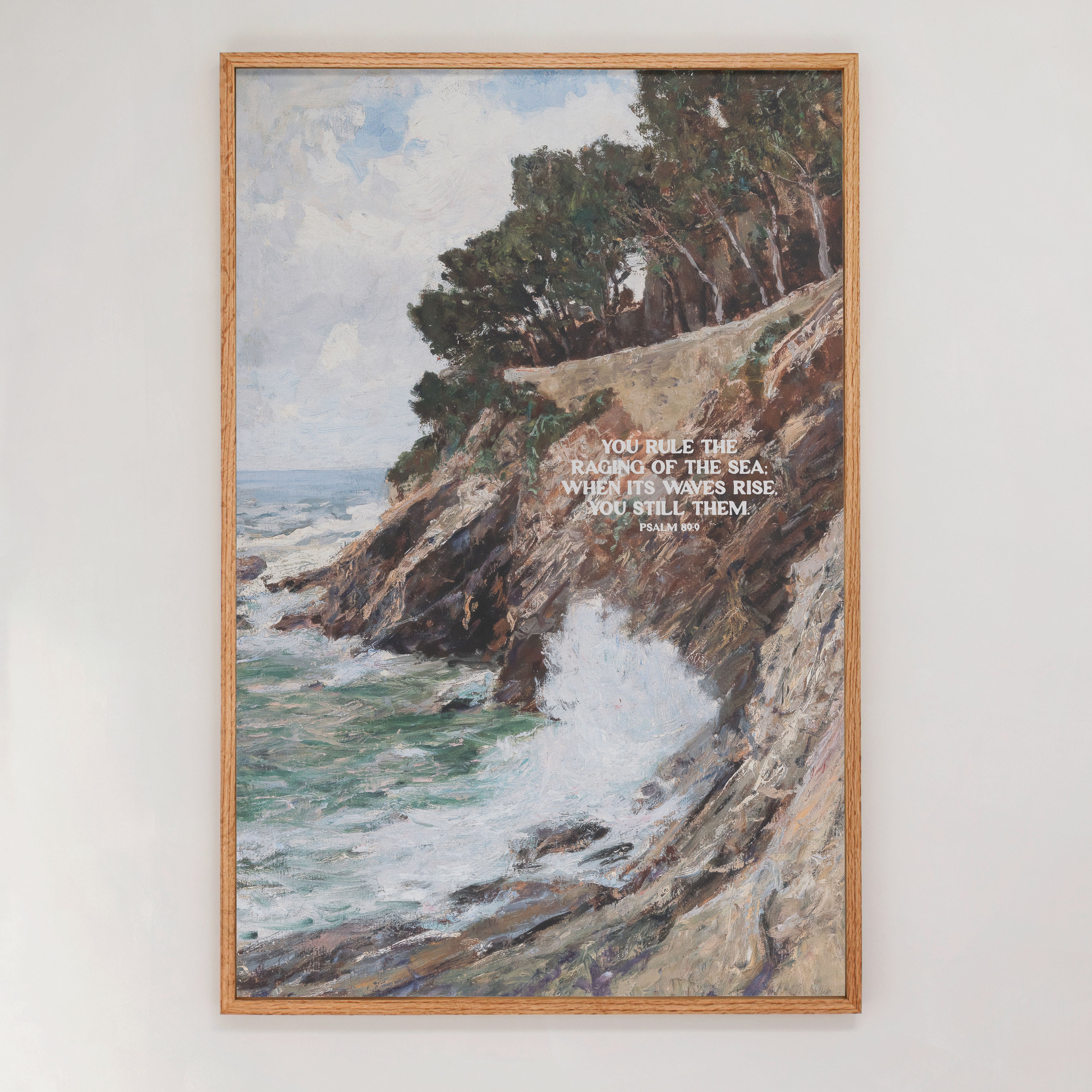 "When Its Waves Rise, You Still Them" Framed Canvas | Vertical | 823