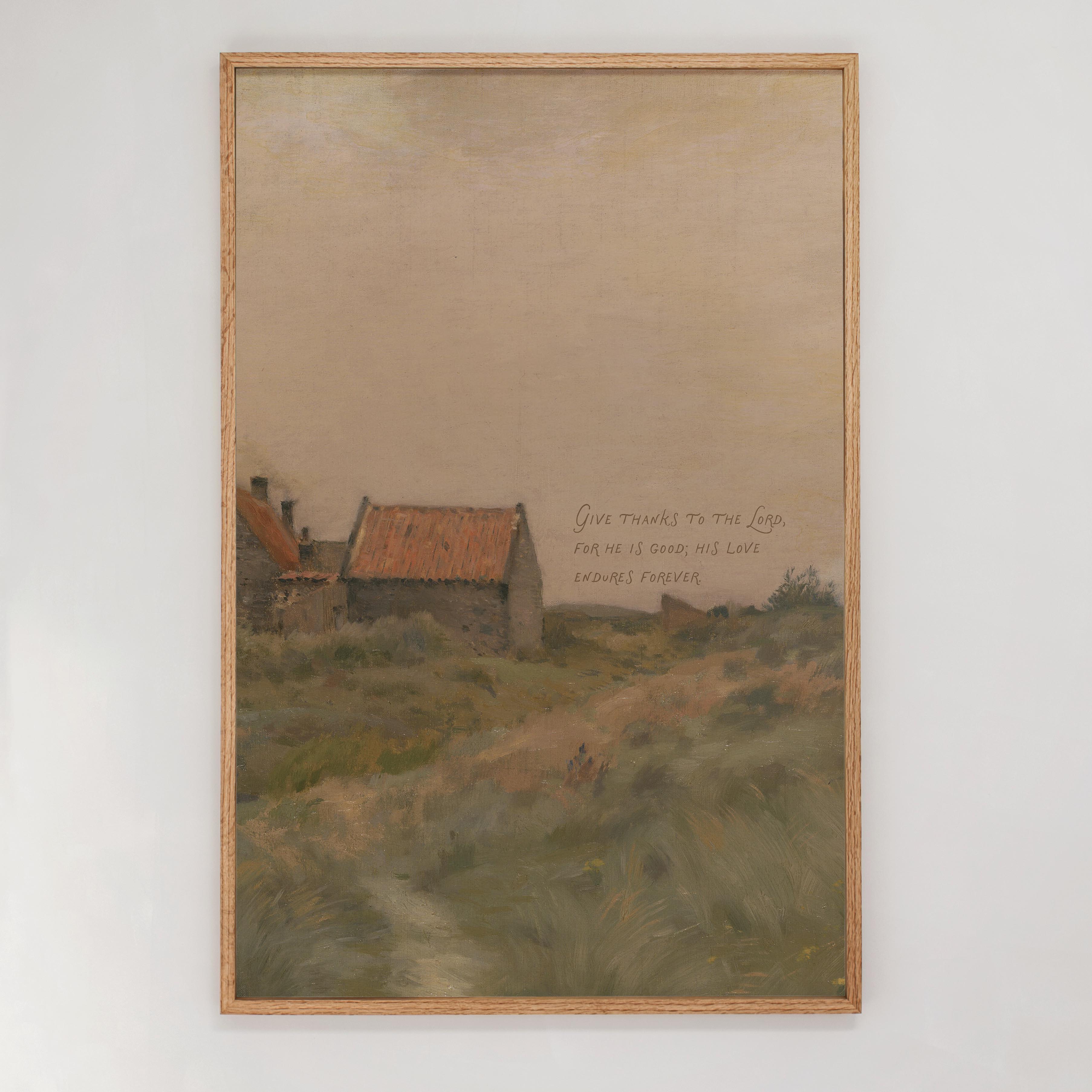 "For He is Good" Framed Canvas | Vertical | 831