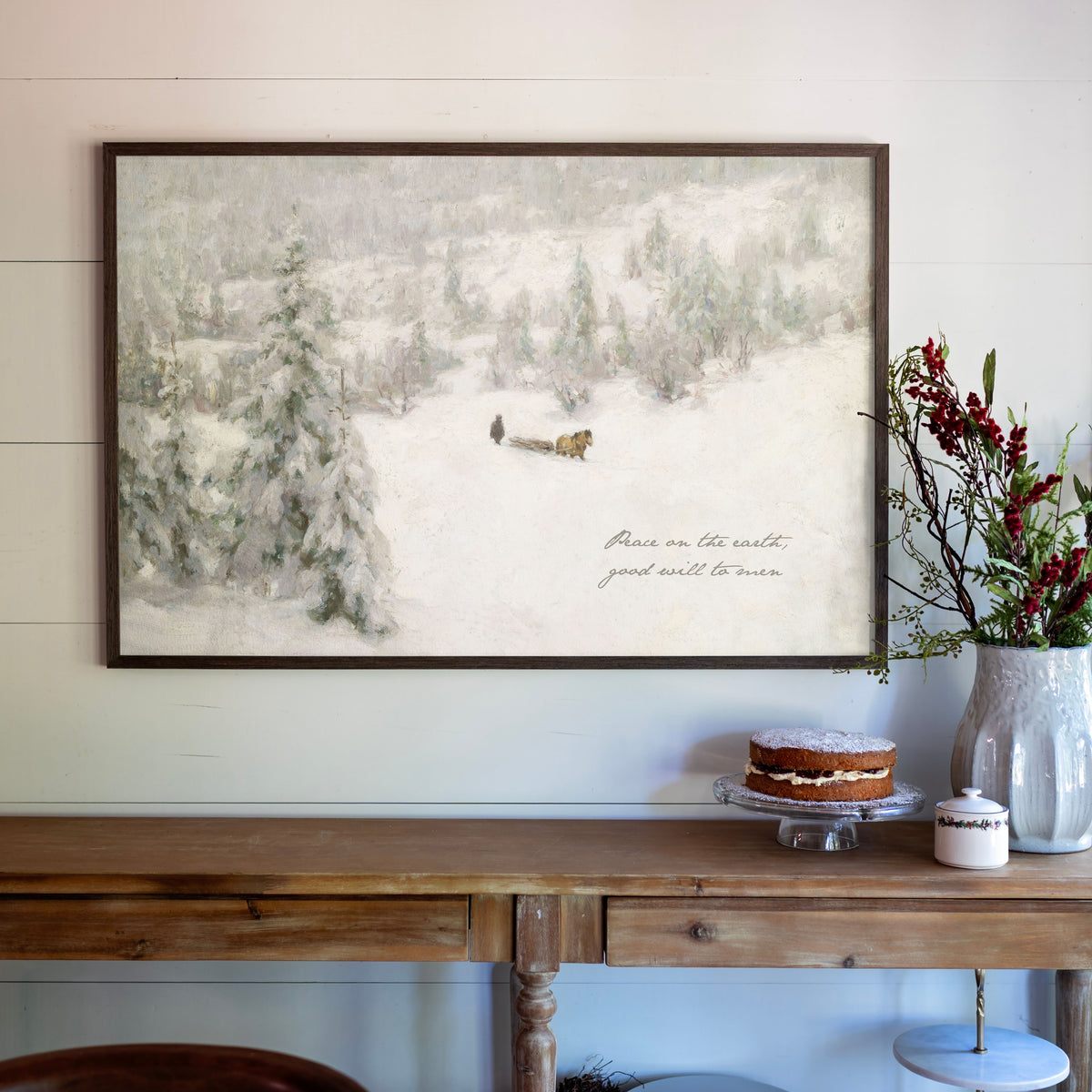 "Peace On Earth, Goodwill To Men" Framed Canvas | Horizontal | 845