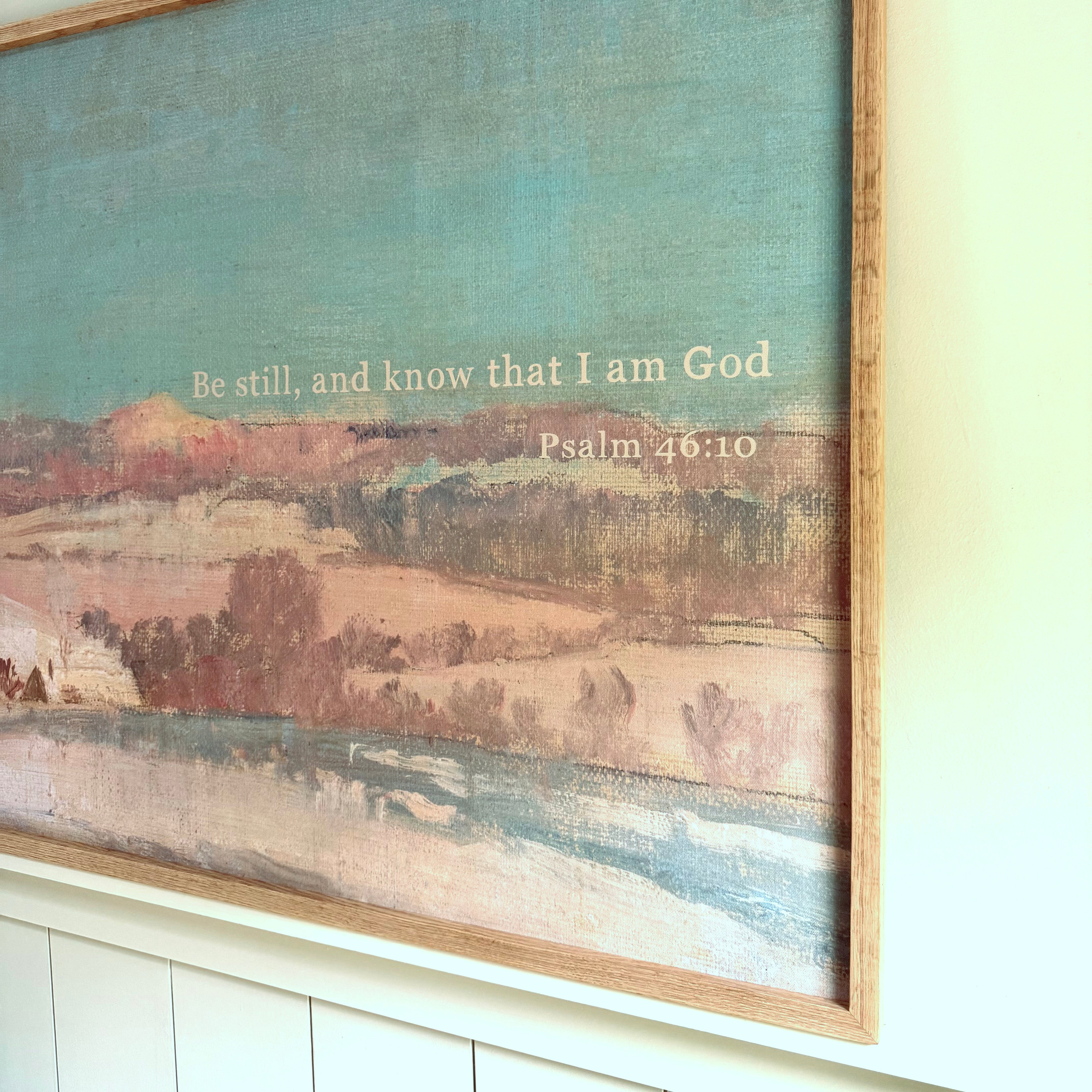 "Be Still, And Know That I Am God" Framed Canvas | Horizontal | 701