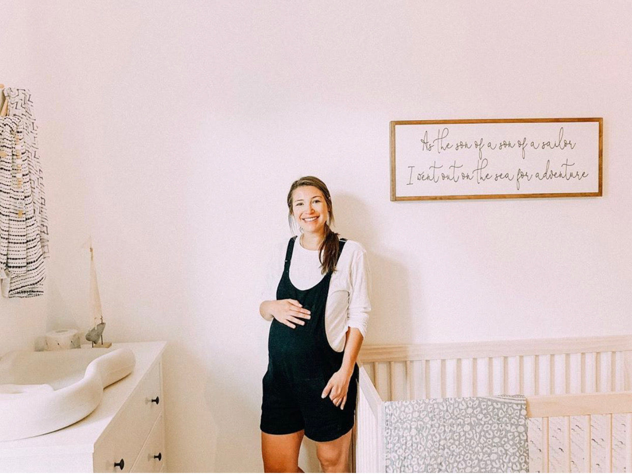 Custom Wood Sign Handing on Wall of Baby Bedroom