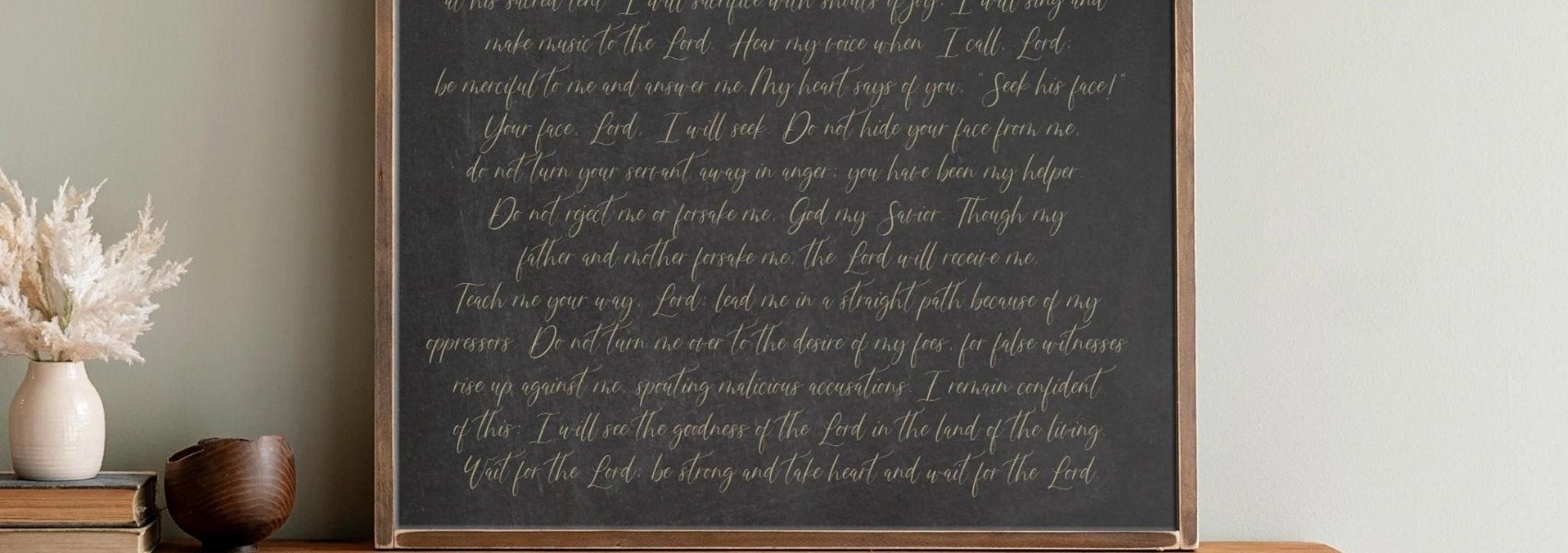 Bookpage and Psalms - Framed Wooden Art