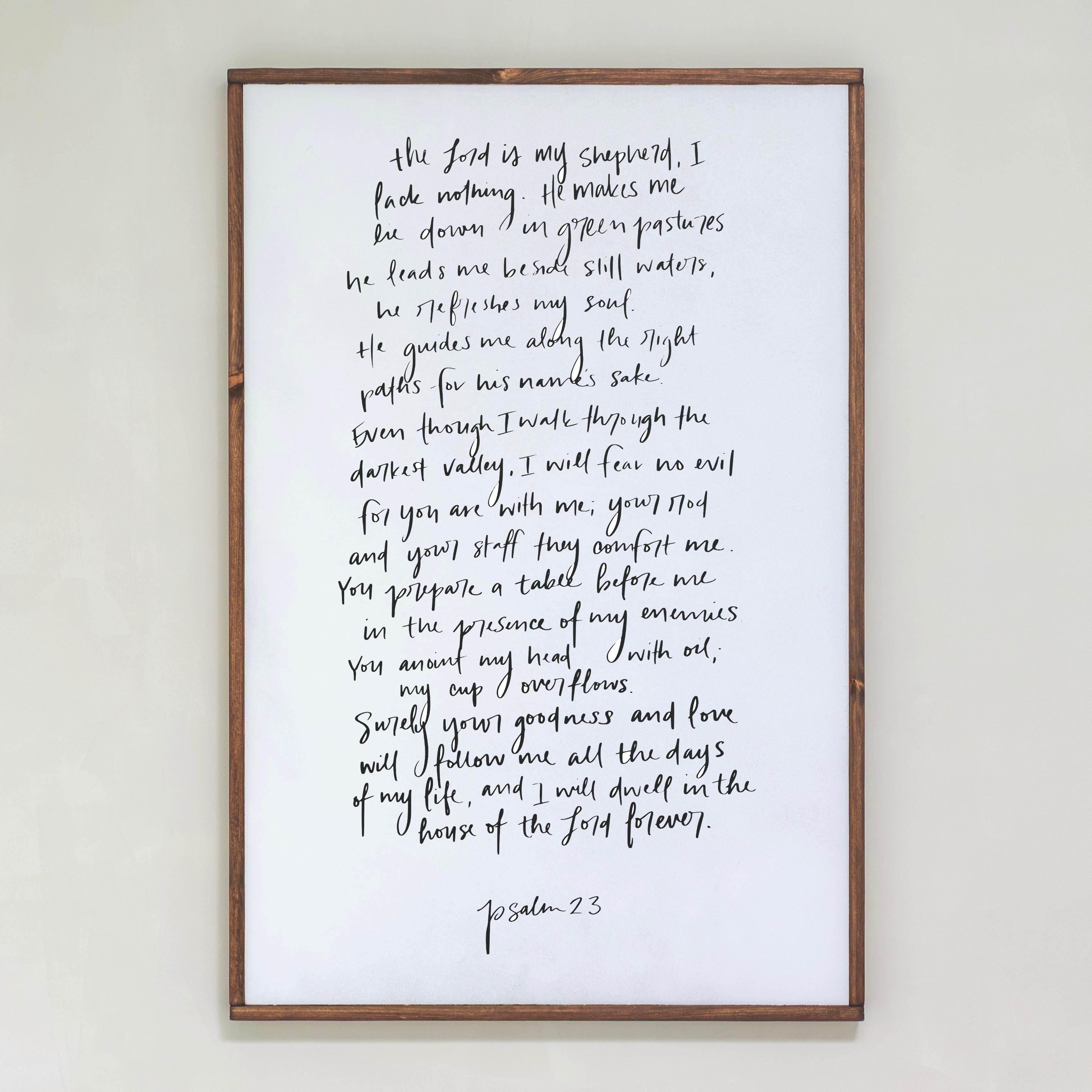 Psalm 23 Hand Lettered | Framed Wooden Art | 104
