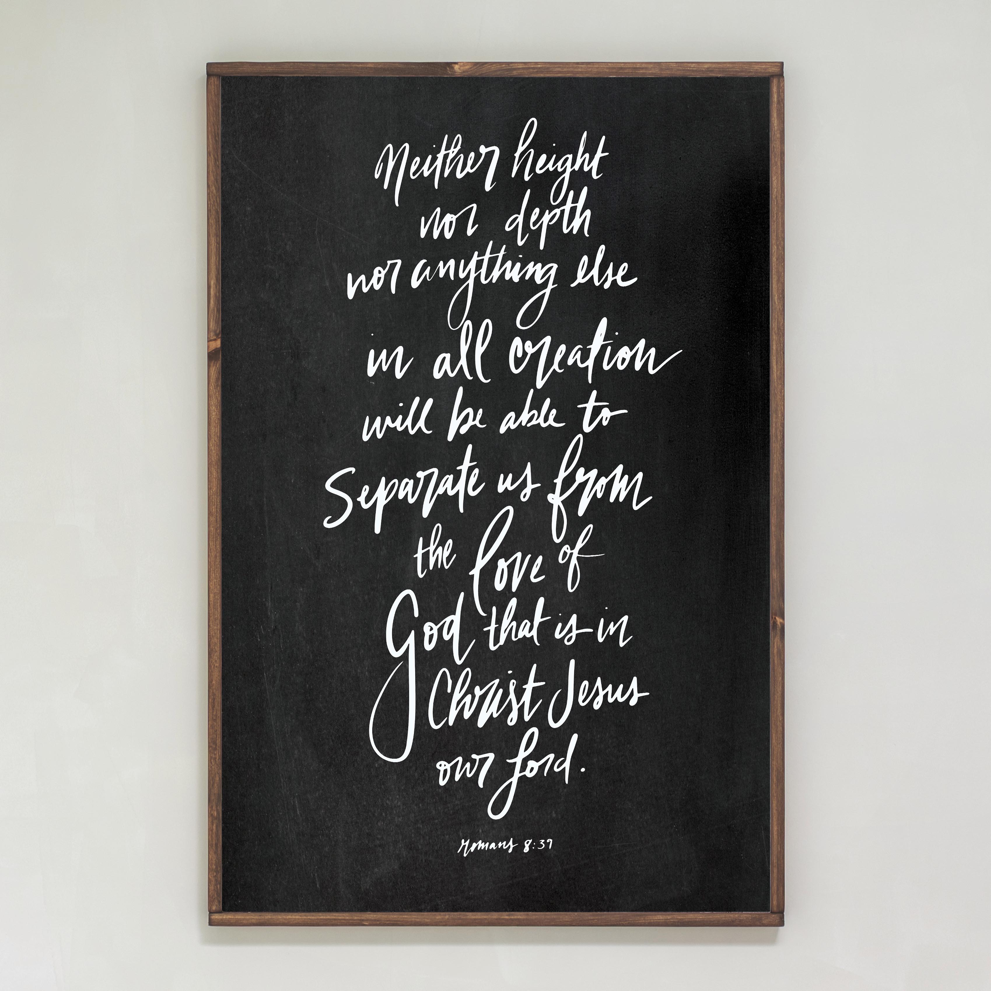Neither Height Nor Depth Hand Lettered | Framed Wooden Art | 105