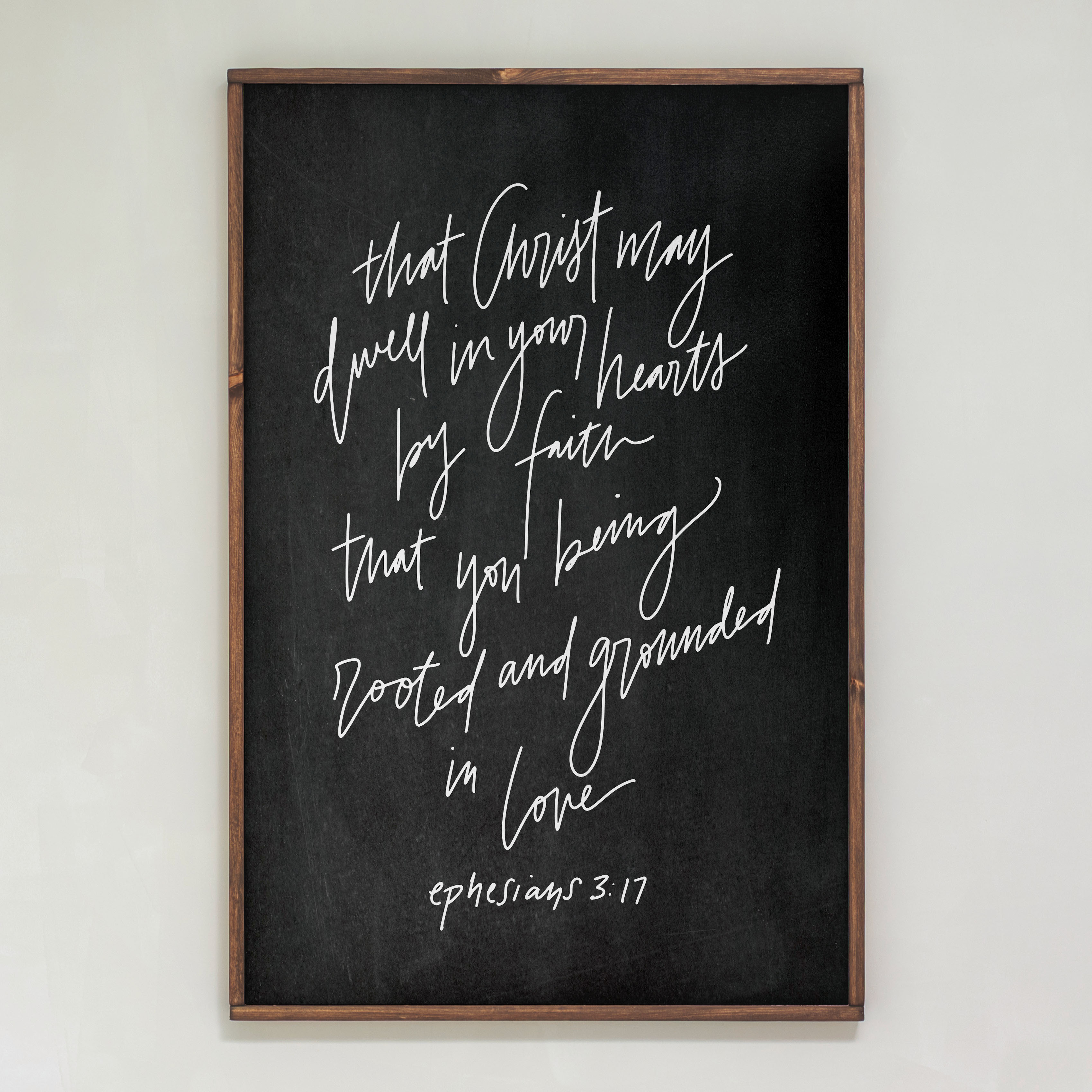 Rooted and Grounded in Love Hand Lettered | Framed Wooden Art | 116