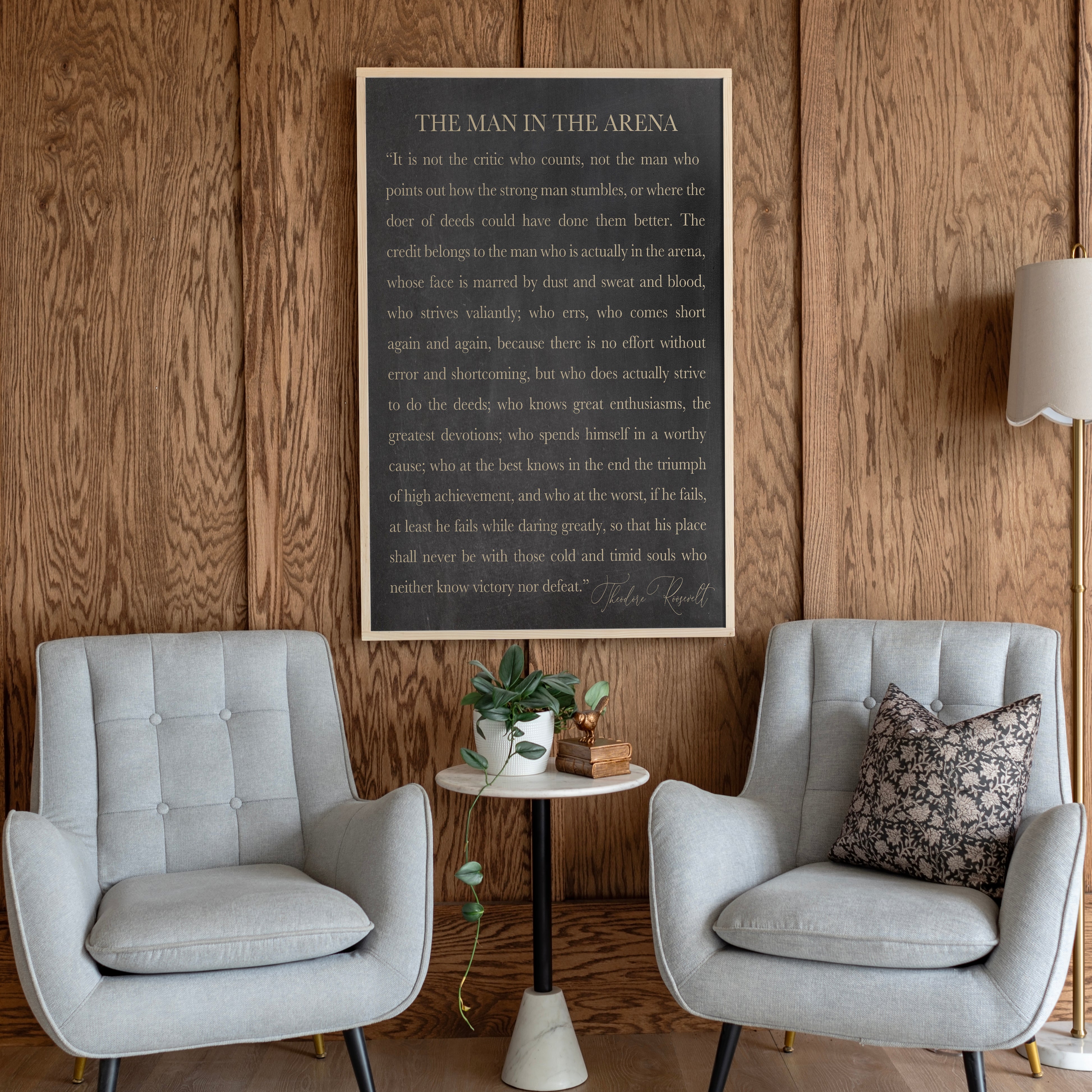 Man In The Arena | Framed Wooden Art | 126
