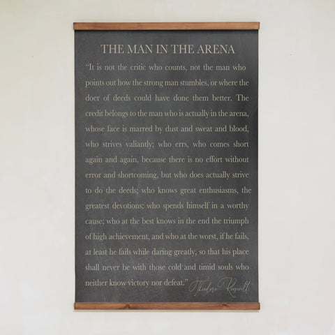 The Man In The Arena | Vertical Tapestry | 126