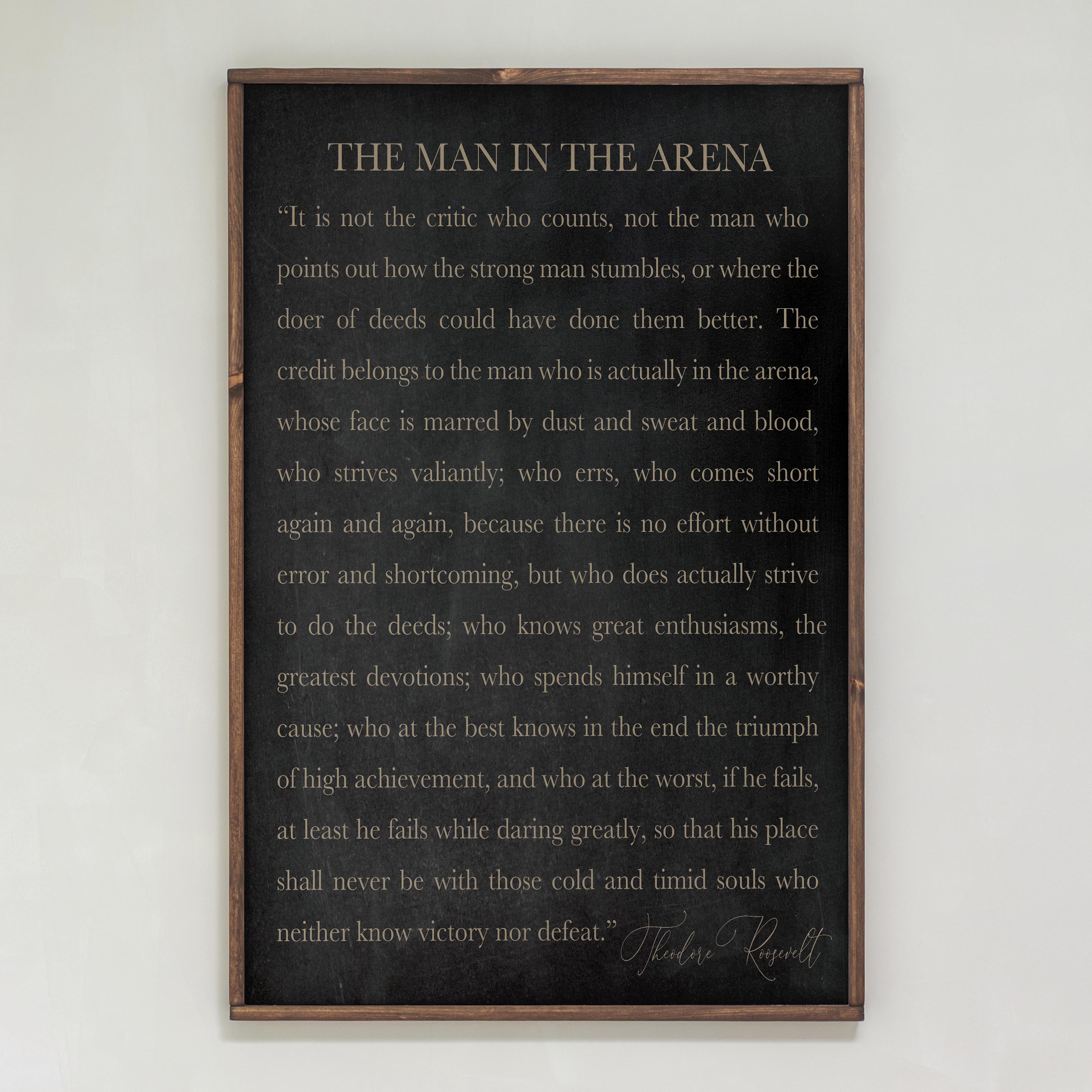 Man In The Arena | Framed Wooden Art | 126