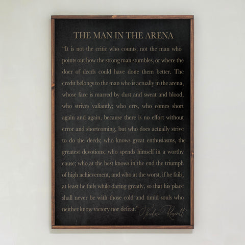 Man In The Arena | Framed Wooden Art | 126