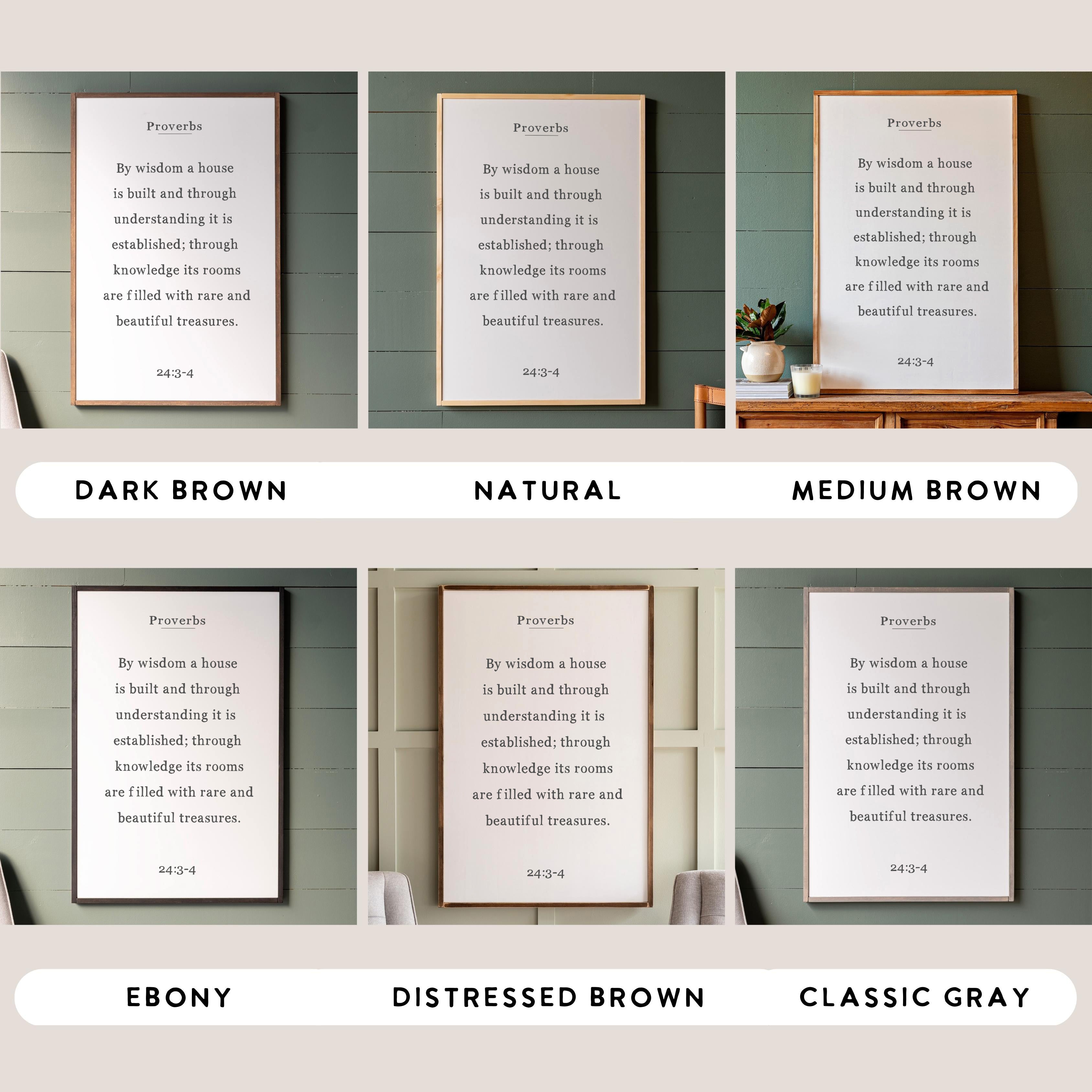 By Wisdom A House Is Built | Framed Wooden Art | 138