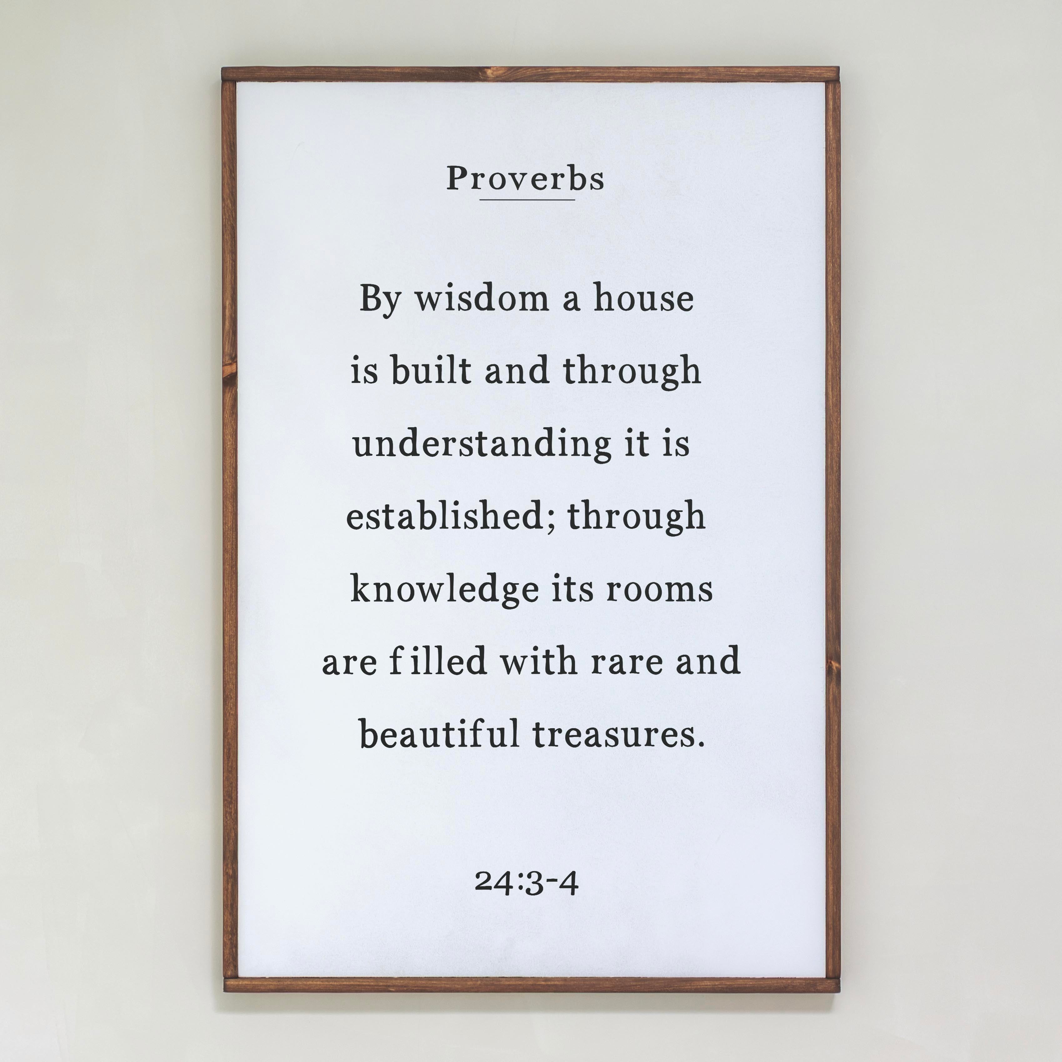 By Wisdom A House Is Built | Framed Wooden Art | 138