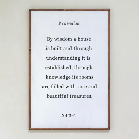 By Wisdom A House Is Built | Framed Wooden Art | 138