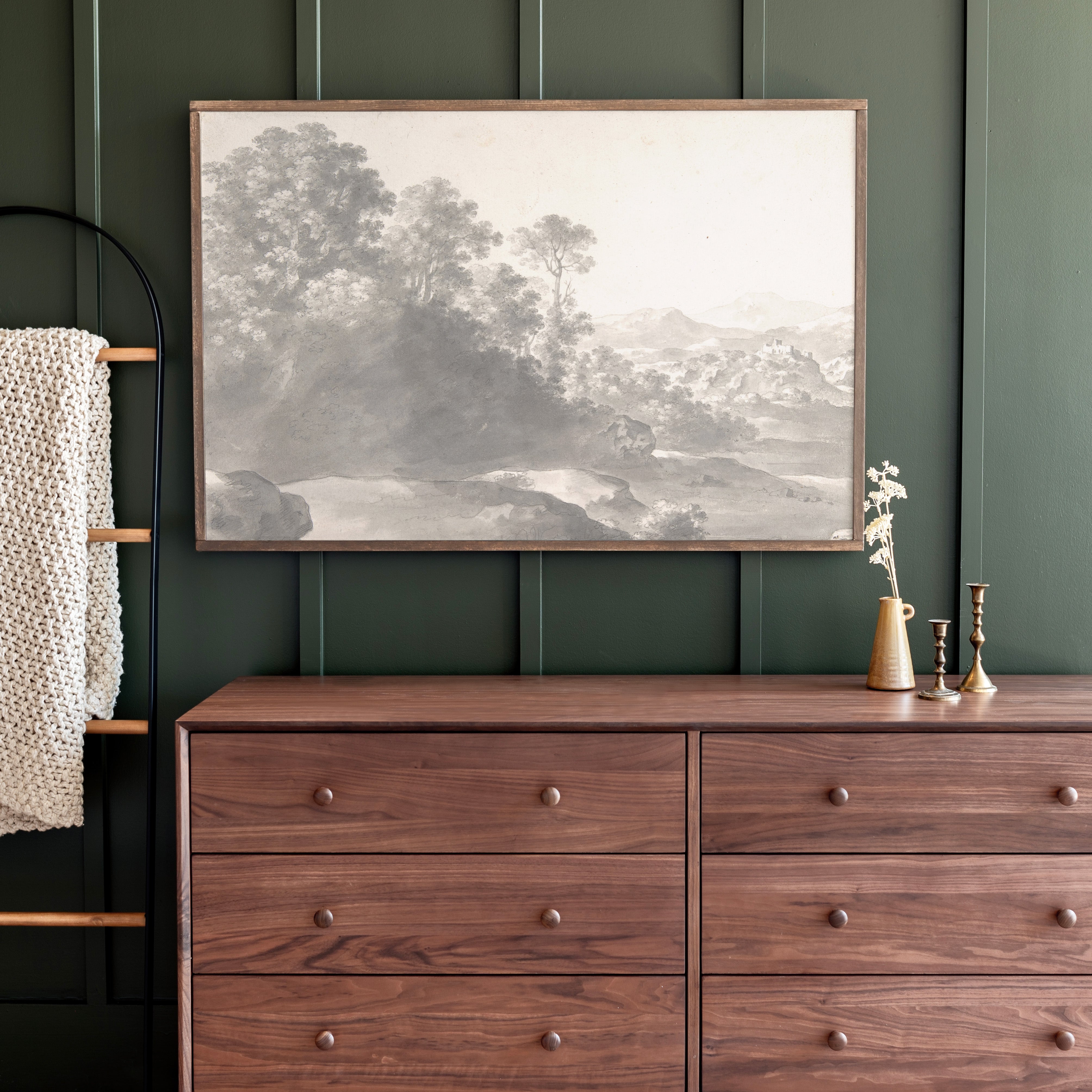 Black and White Landscape | Framed Wooden Art - Horizontal | 162