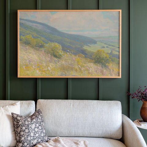 "Sunny Hillside" Large Framed Art | Horizontal | 163