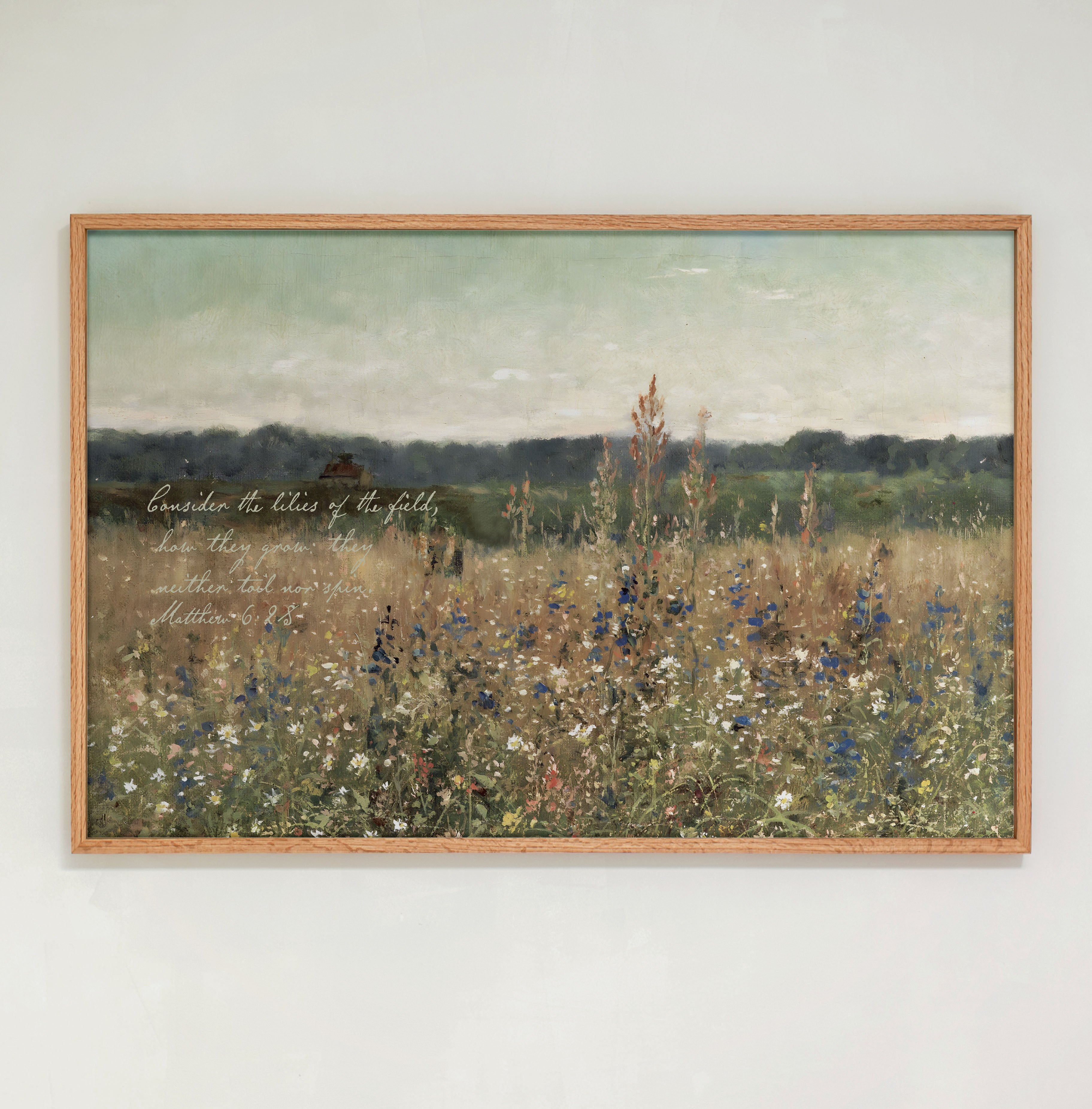 "Consider the Lilies" Framed Canvas | Horizontal | 170