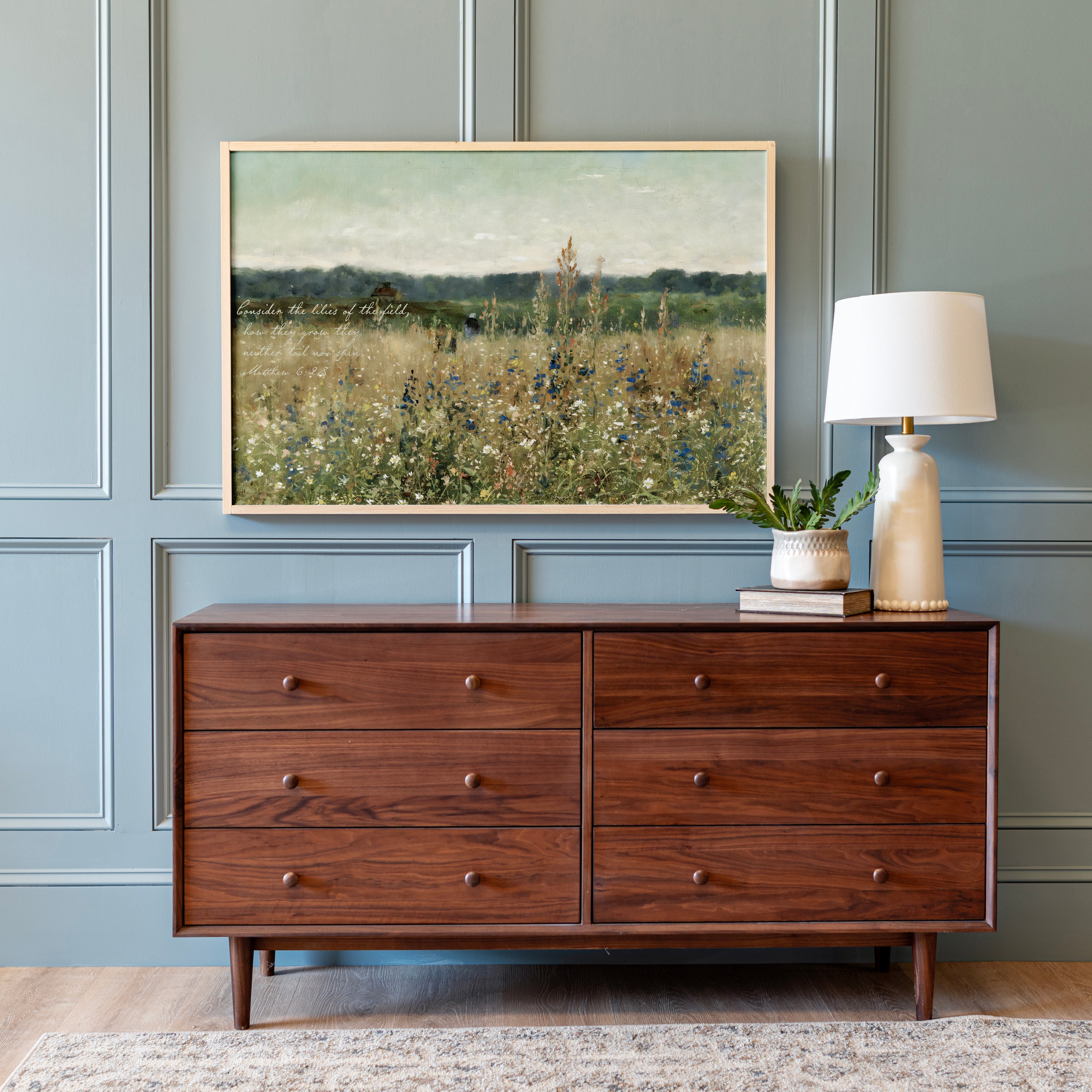 Consider The Lilies | Framed Wooden Art - Horizontal | 170