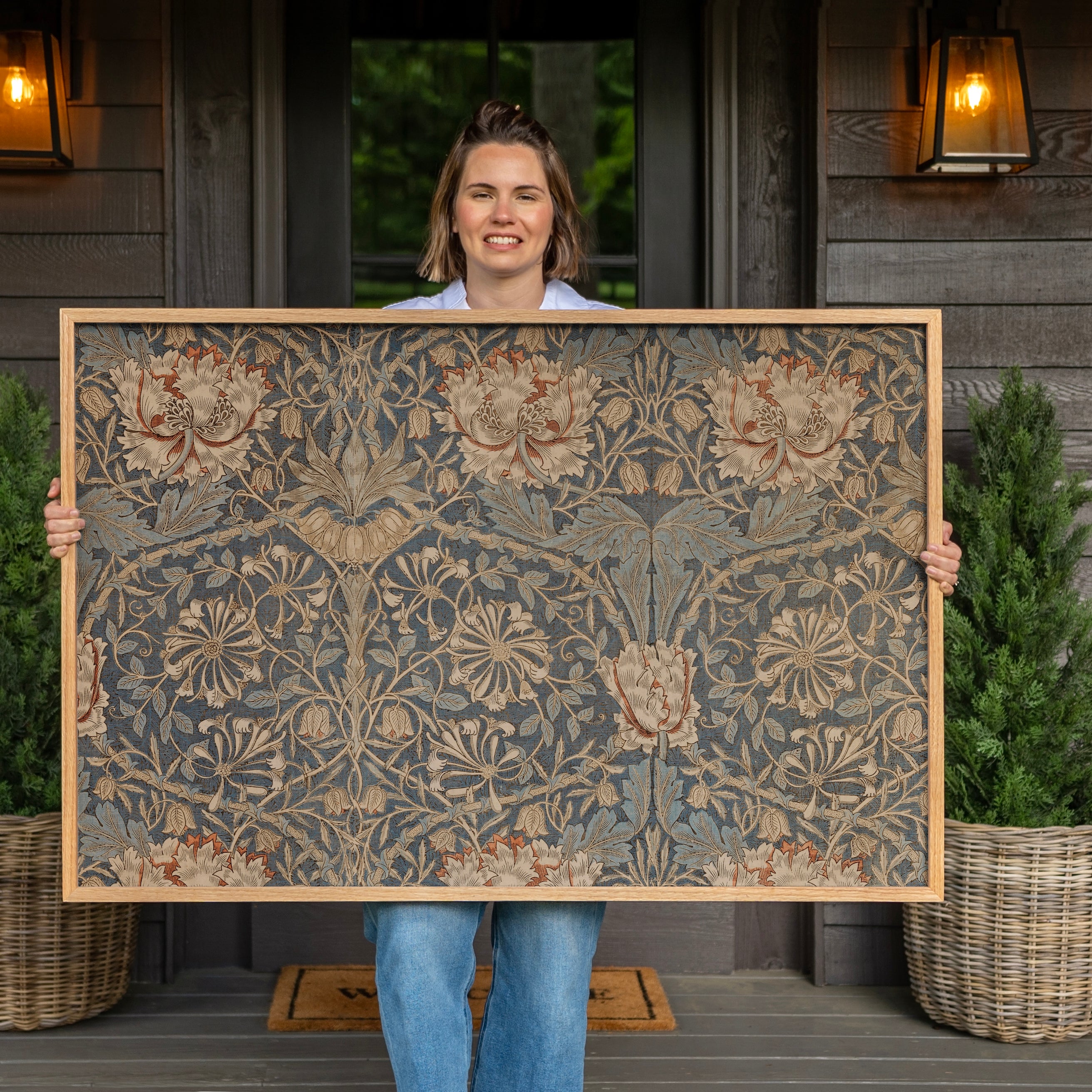 "Blue Textile" Framed Canvas | Horizontal | 173