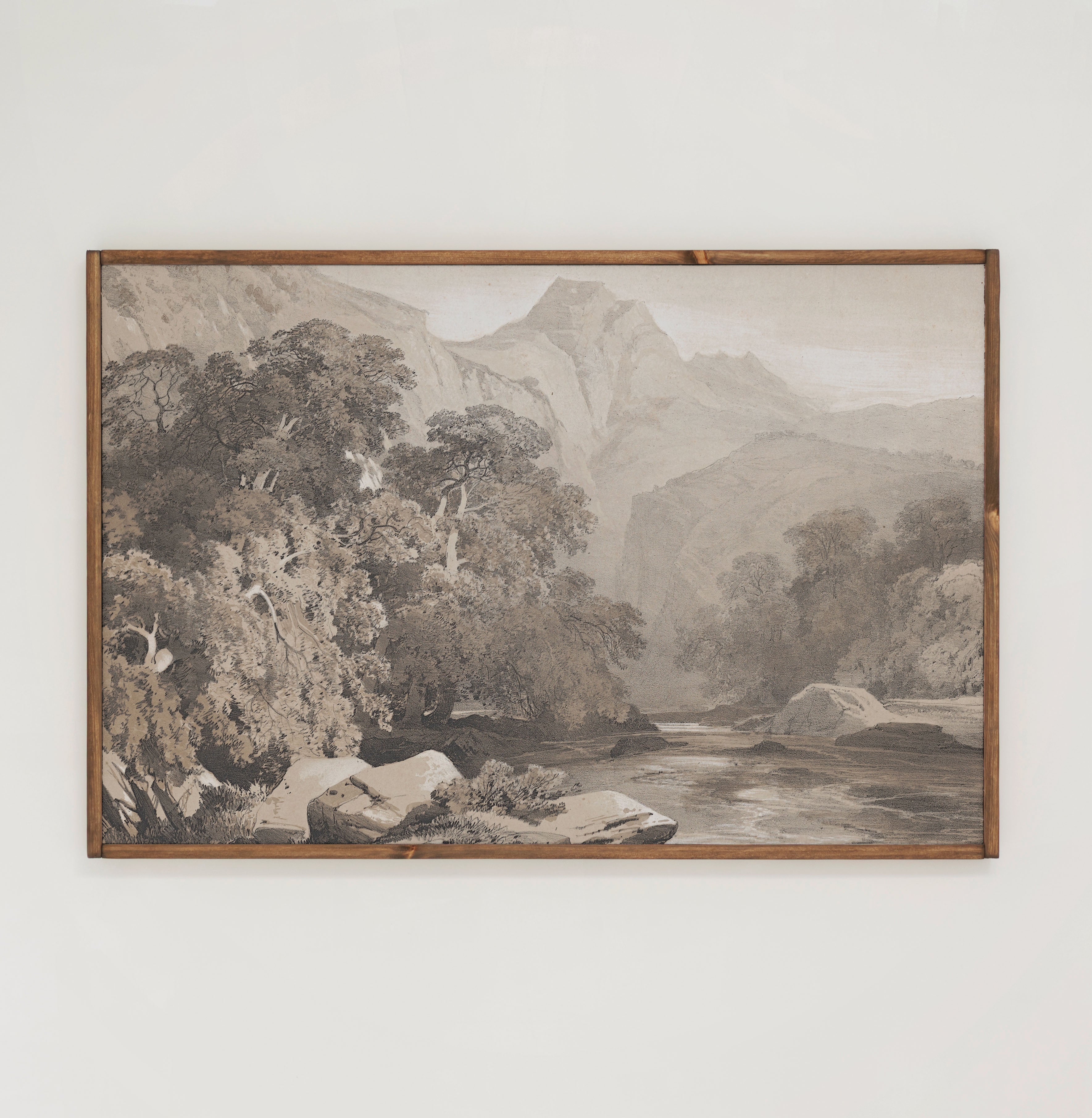 Neutral Creek | Framed Wooden Art - Horizontal | 176