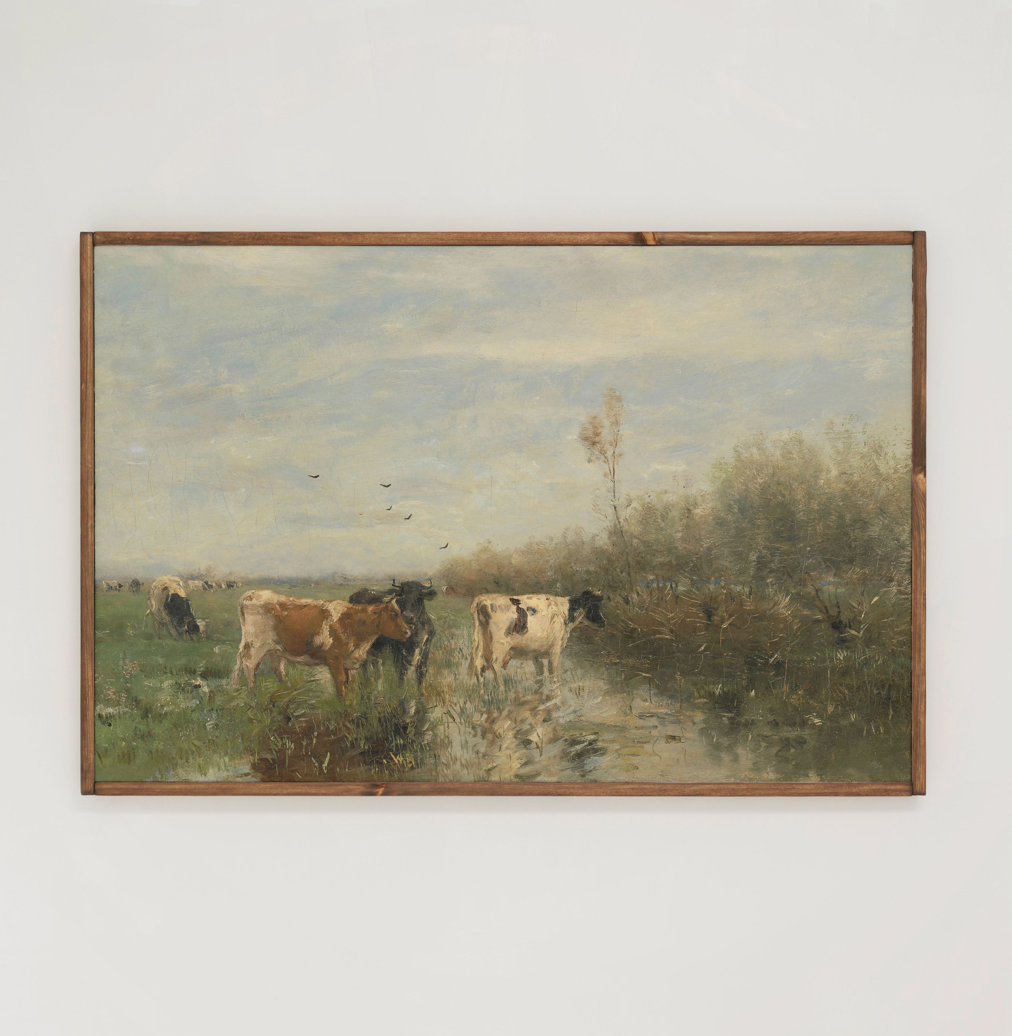 Cows Crossing | Framed Wooden Art - Horizontal | 180