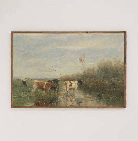 Cows Crossing | Framed Wooden Art - Horizontal | 180