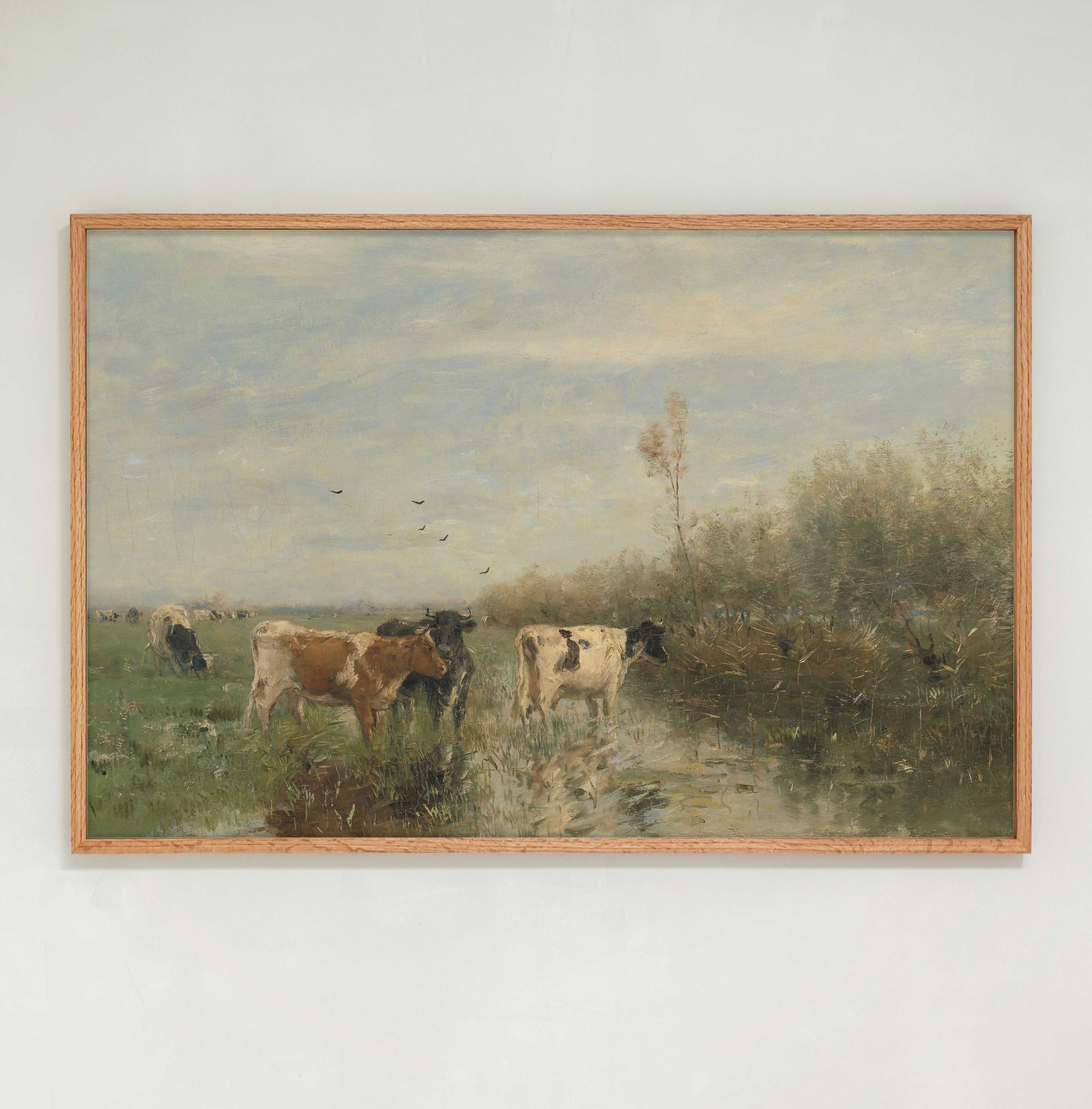 "Cows Crossing" Framed Canvas | Horizontal | 180