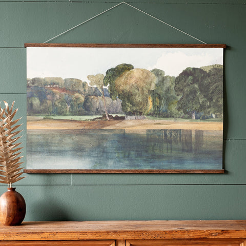 On the Pond Watercolor Canvas Wall Art | 188