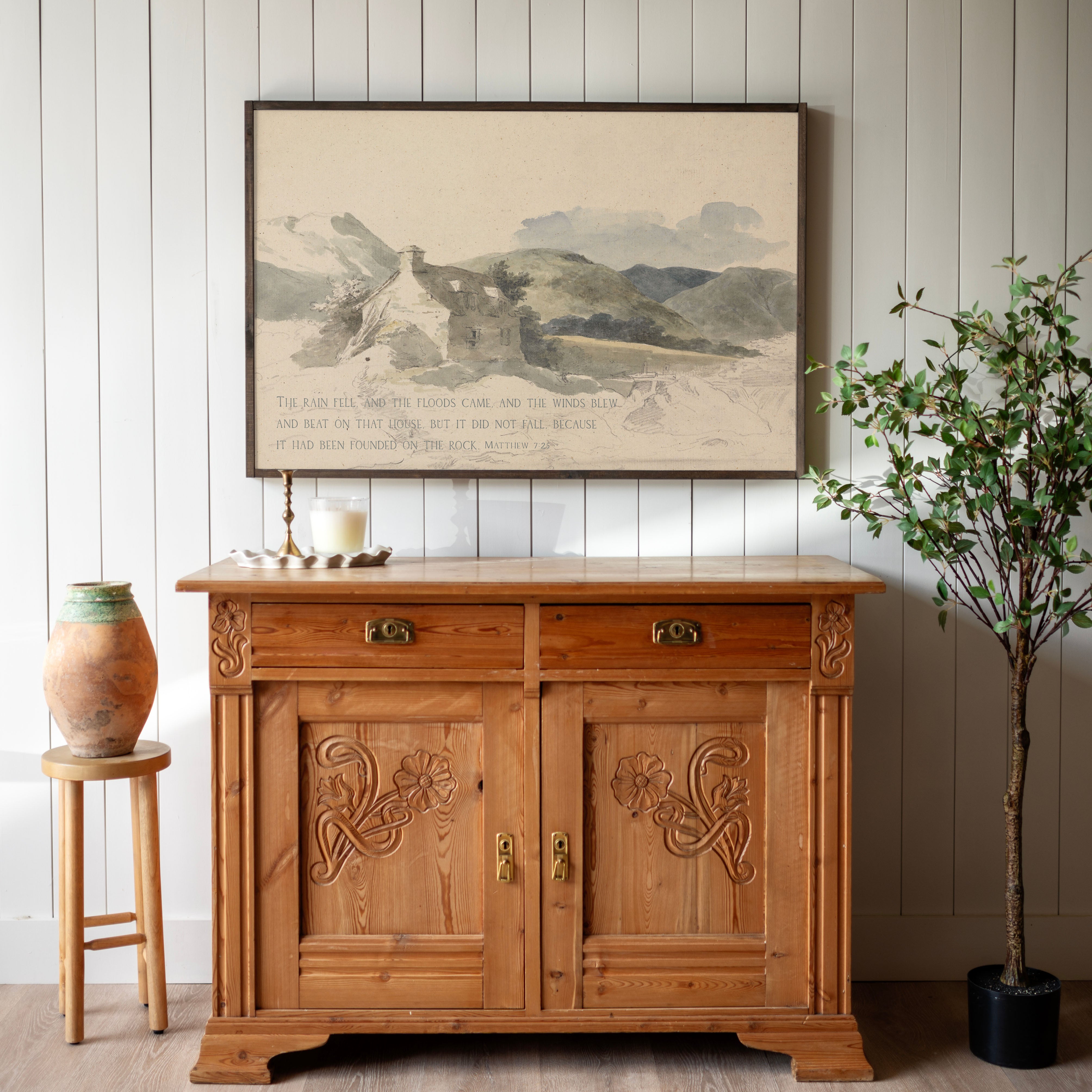 Built On The Rock | Framed Wooden Art - Horizontal | 201