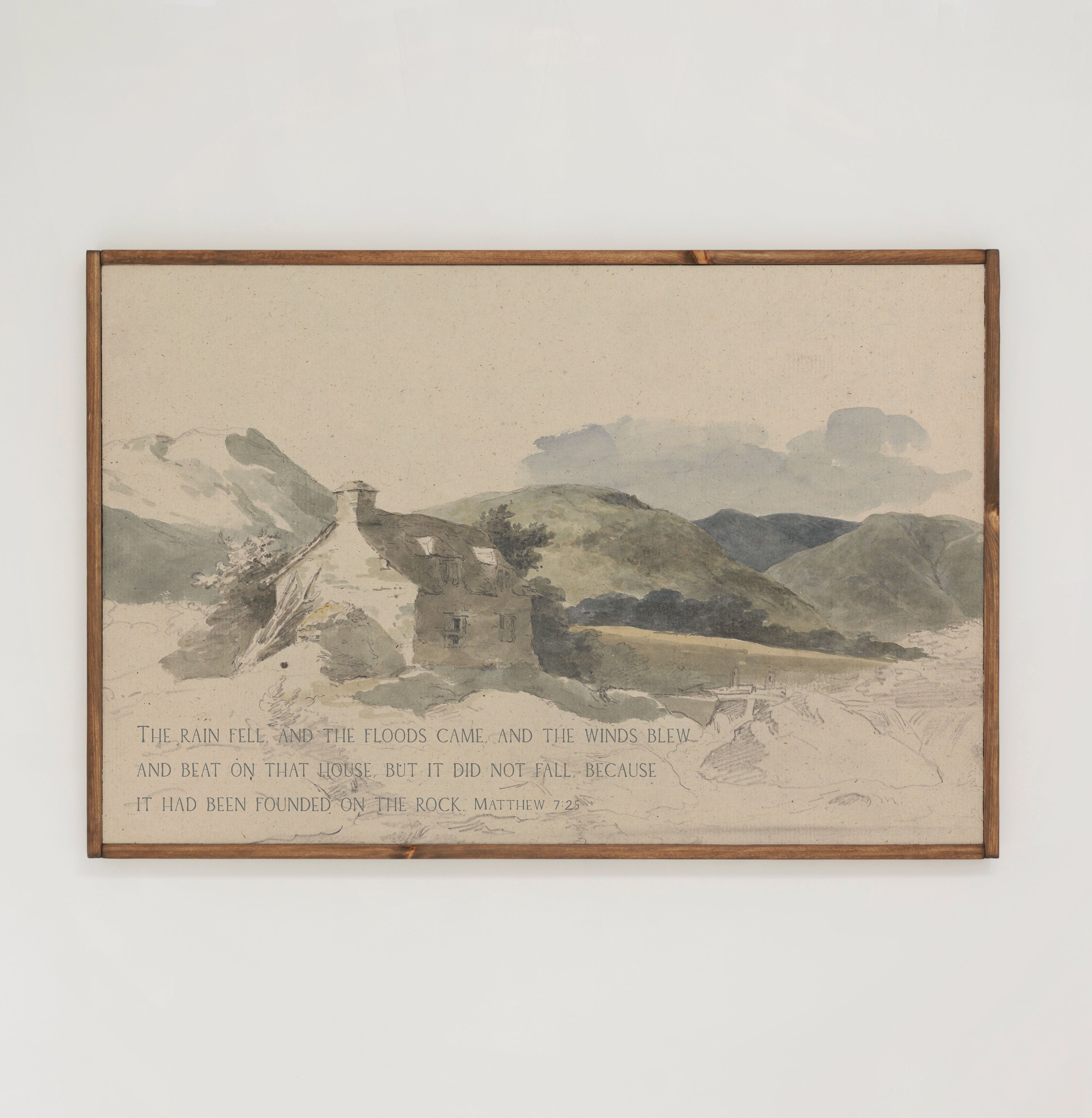 Built On The Rock | Framed Wooden Art - Horizontal | 201