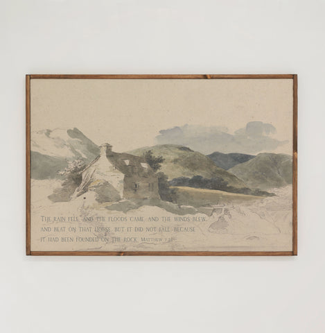 Built On The Rock | Framed Wooden Art - Horizontal | 201