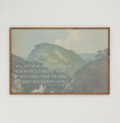 I Will Lift My Eyes | Framed Wooden Art - Horizontal | 202