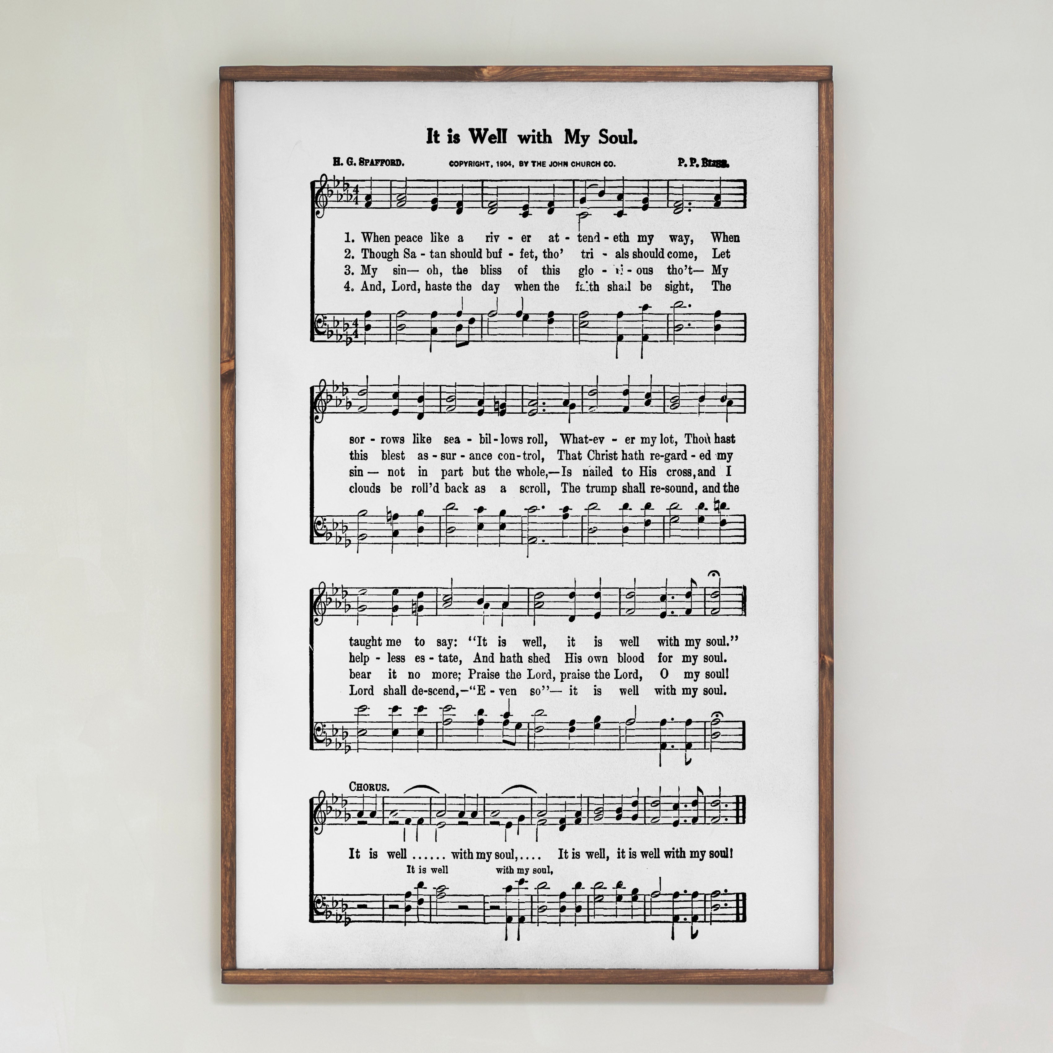 It Is Well Hymn | Framed Wood Art | 271