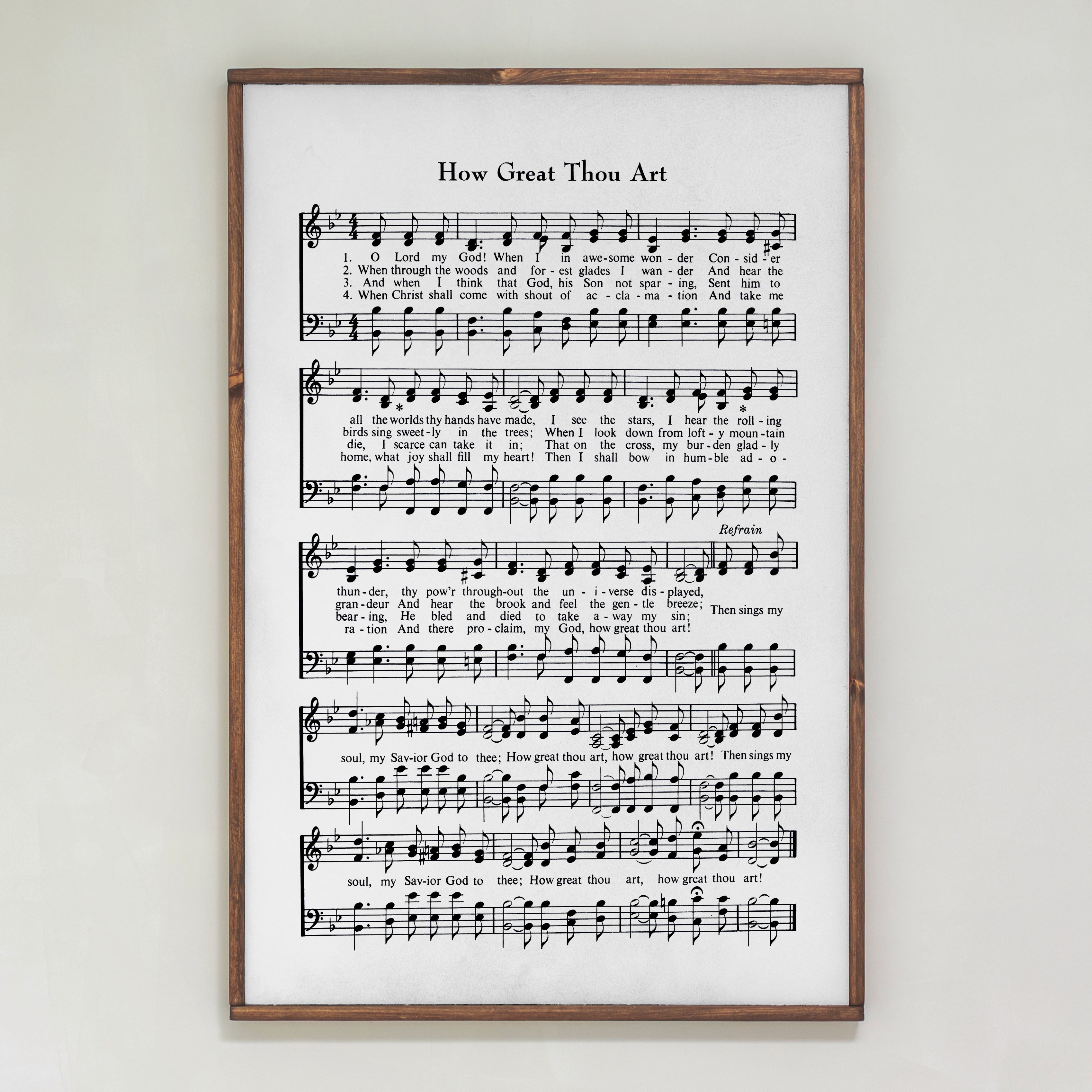 How Great Thou Art Hymn | Framed Wood Art | 272
