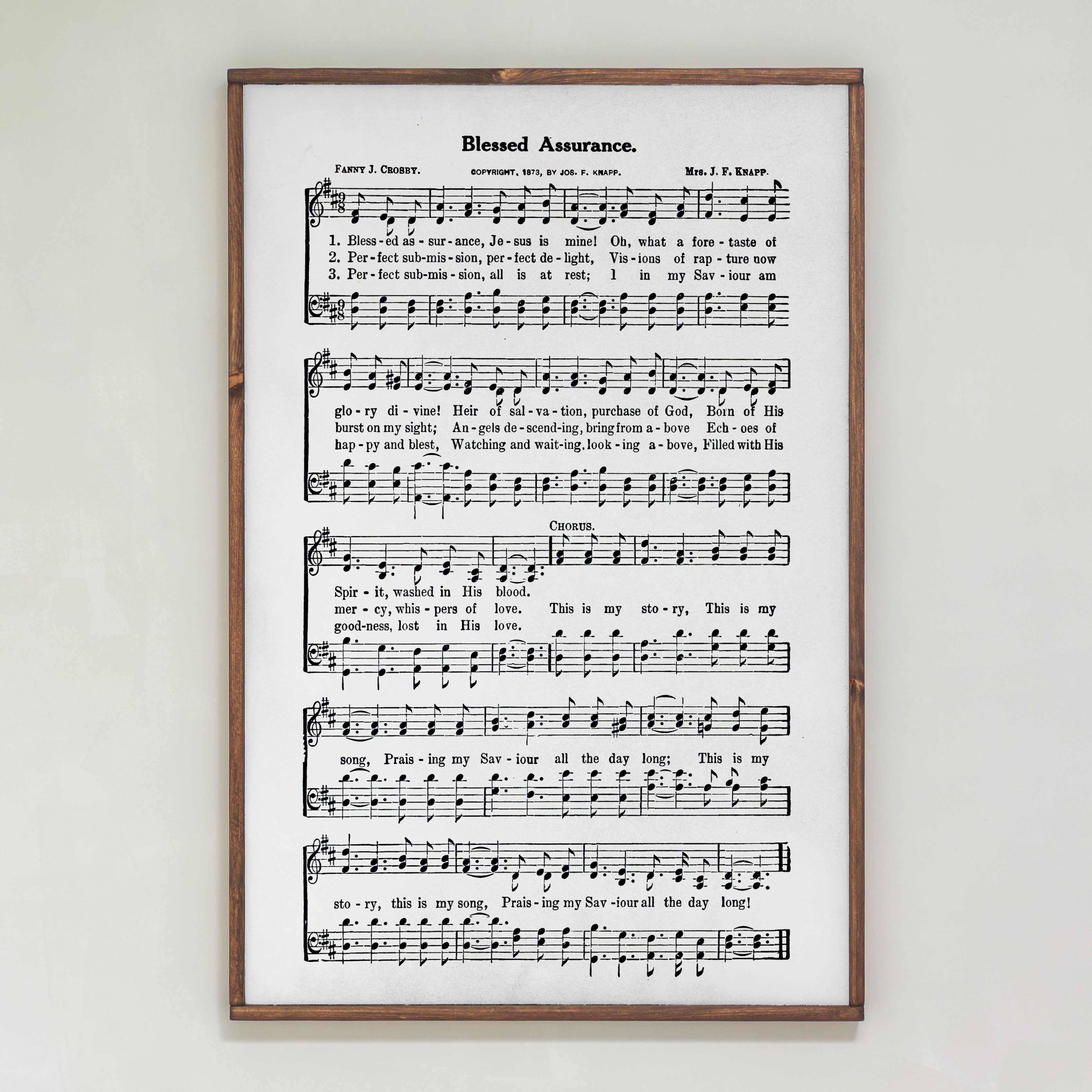 Blessed Assurance Hymn | Framed Wood Art | 274