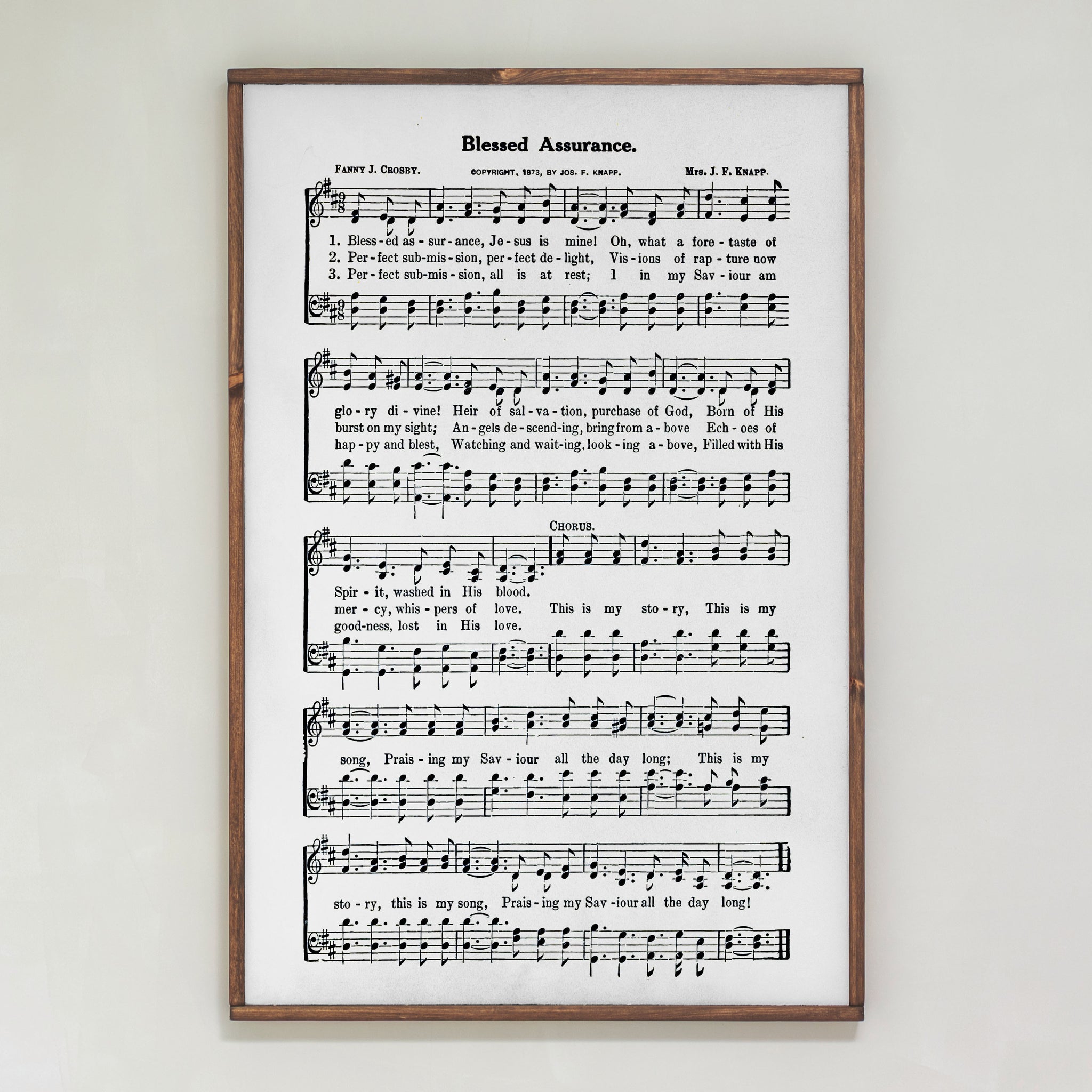 Blessed Assurance Hymn | Framed Wood Art | 274