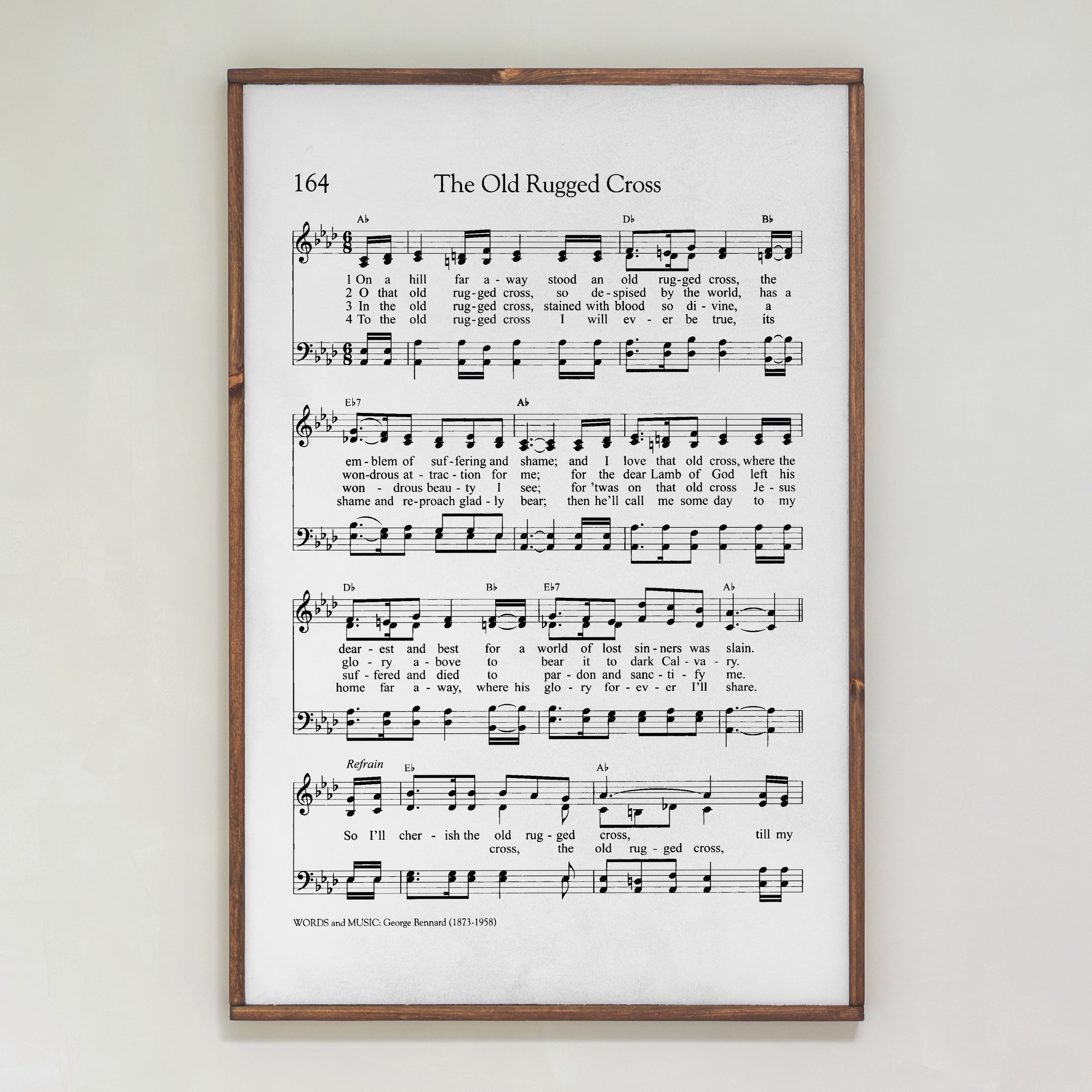 The Old Rugged Cross Hymn | Framed Wood Art | 275