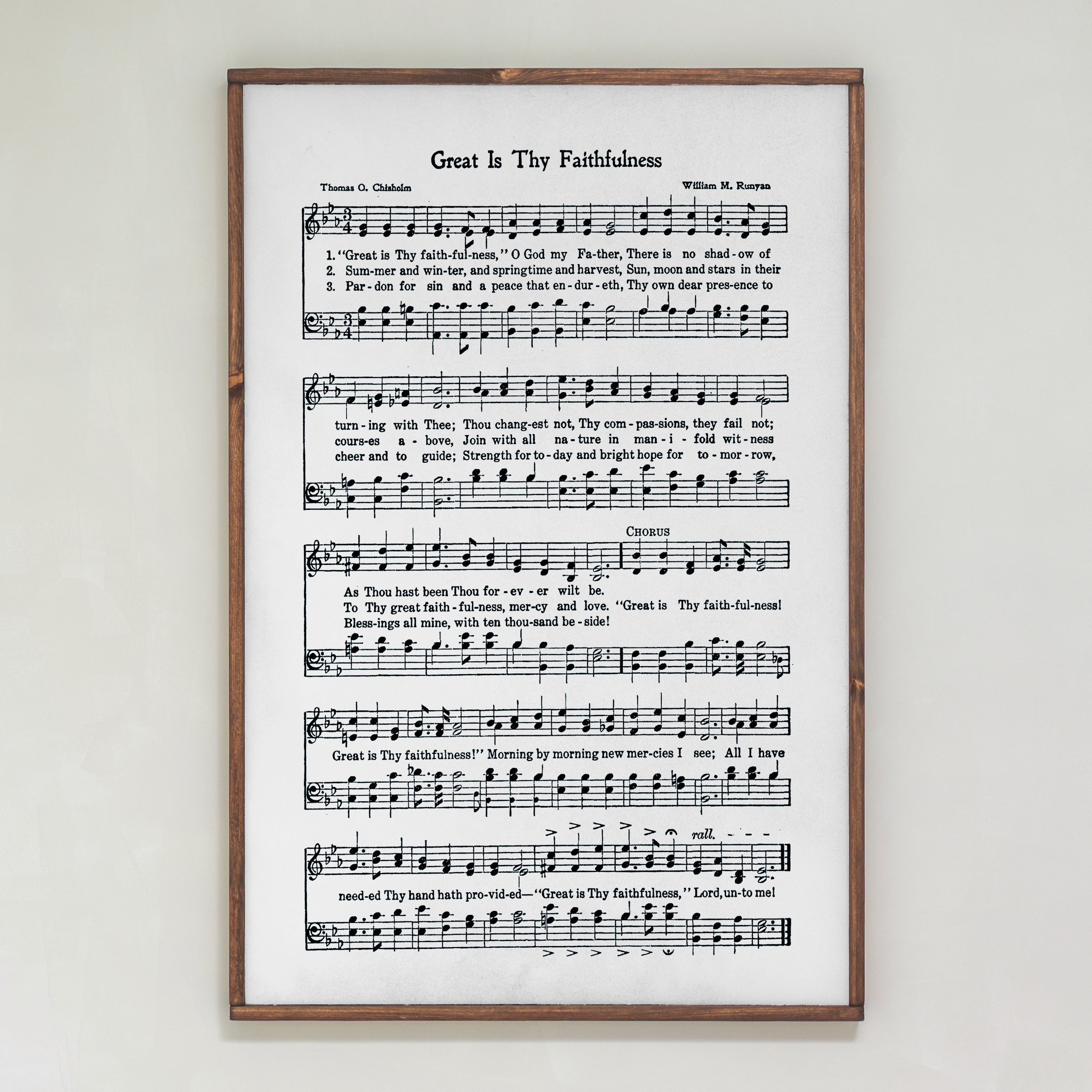 Great Is Thy Faithfulness Hymn | Framed Wood Art | 276