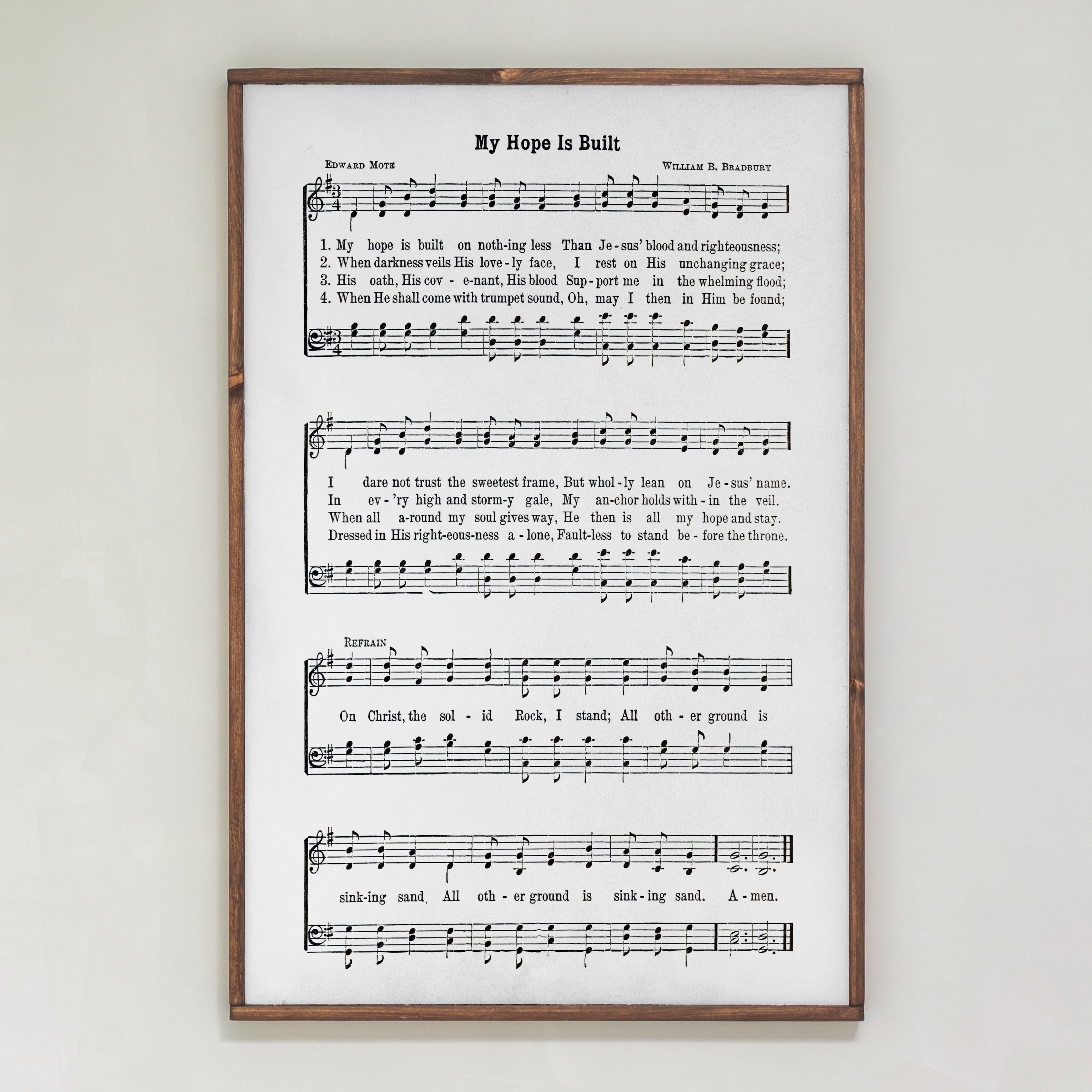 My Hope Is Built Hymn | Framed Wood Art | 277