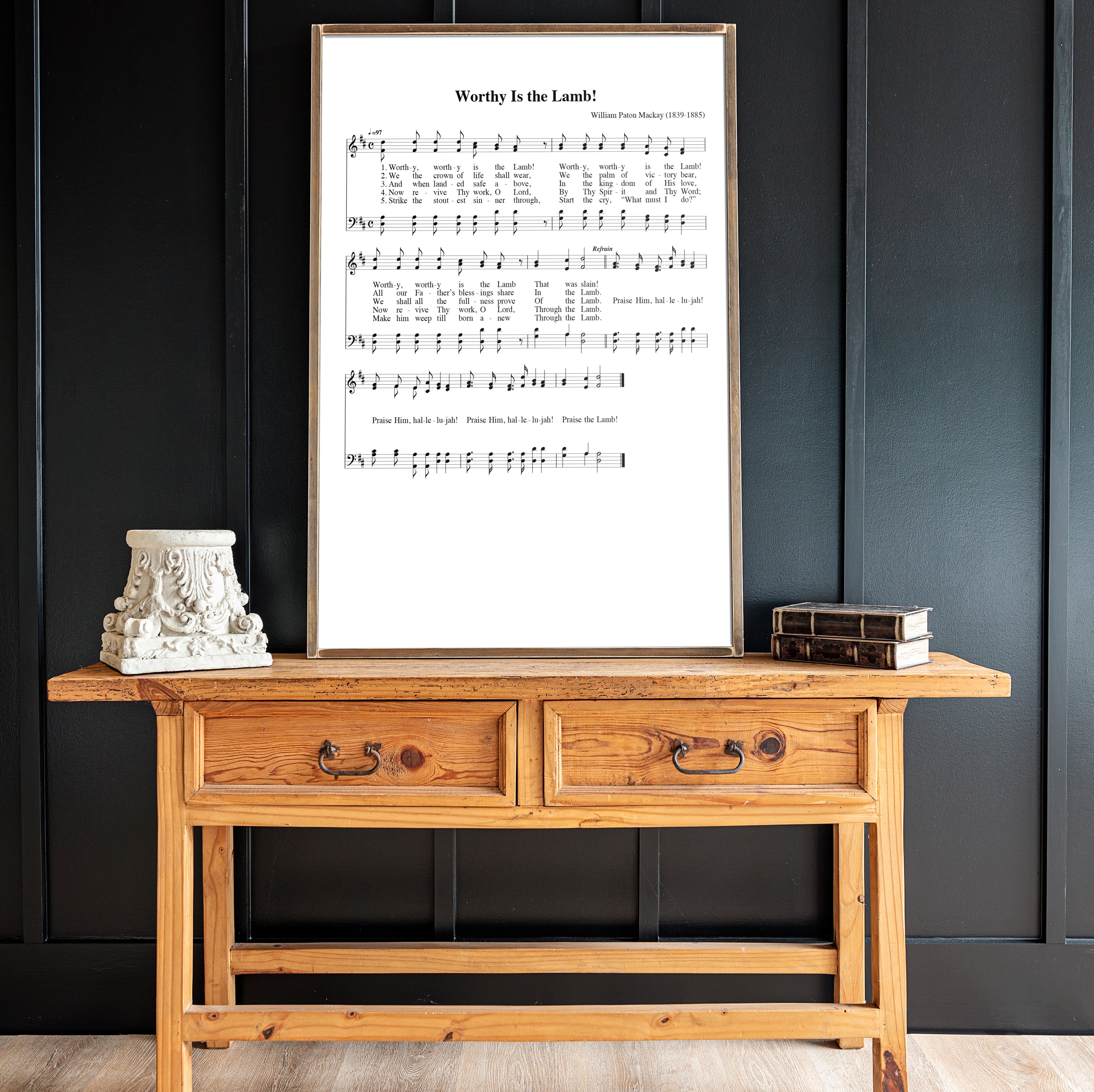 Worthy Is The Lamb Hymn | Framed Wood Art | 284