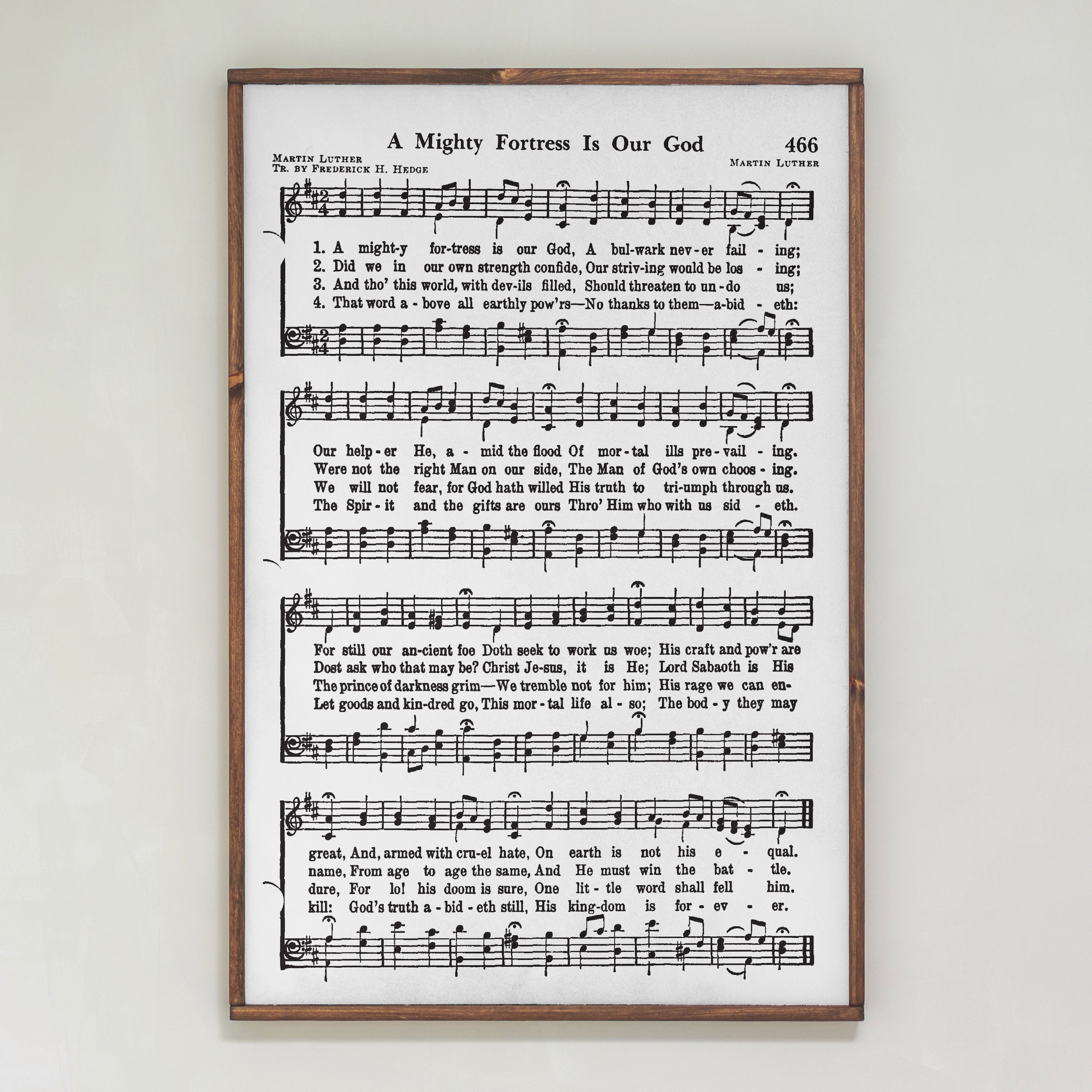 A Mighty Fortress Is Our God Hymn | Framed Wood Art | 285