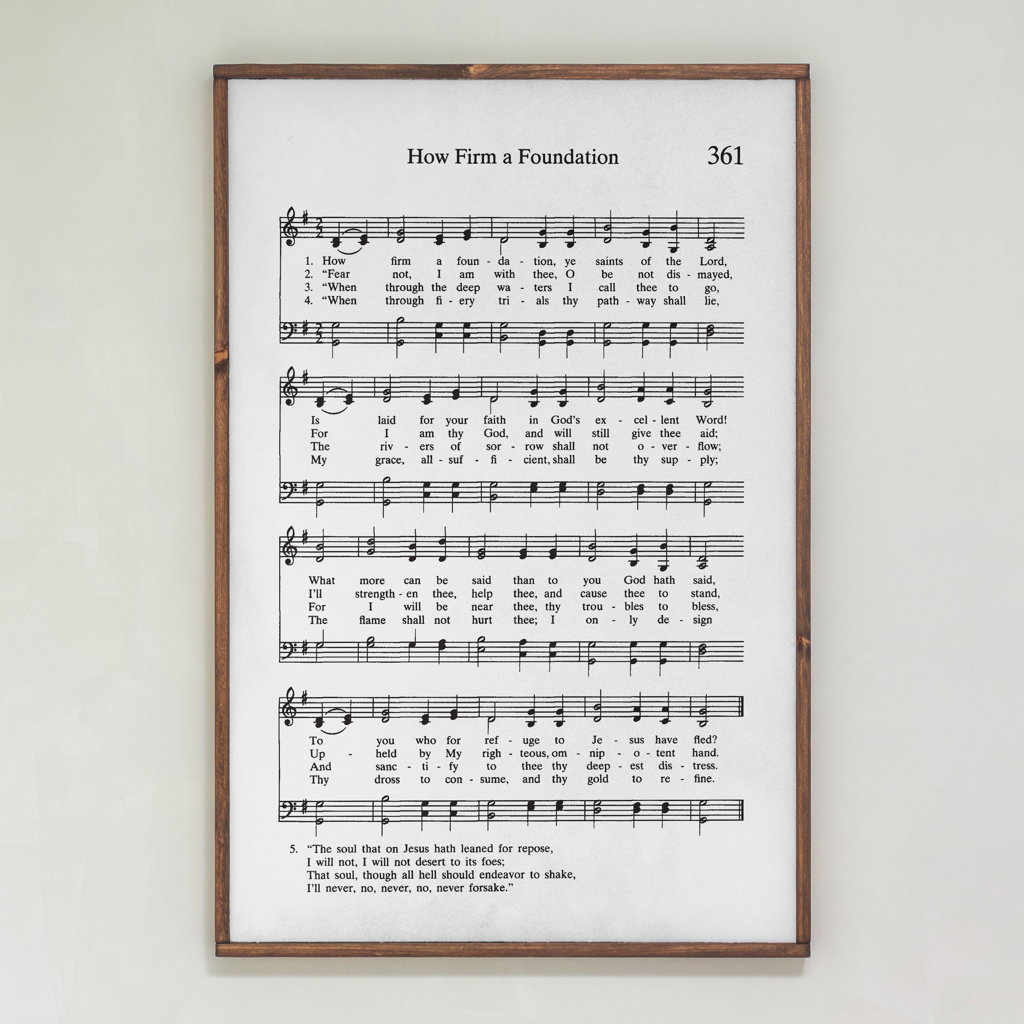 How Firm A Foundation Hymn | Framed Wood Art | 288