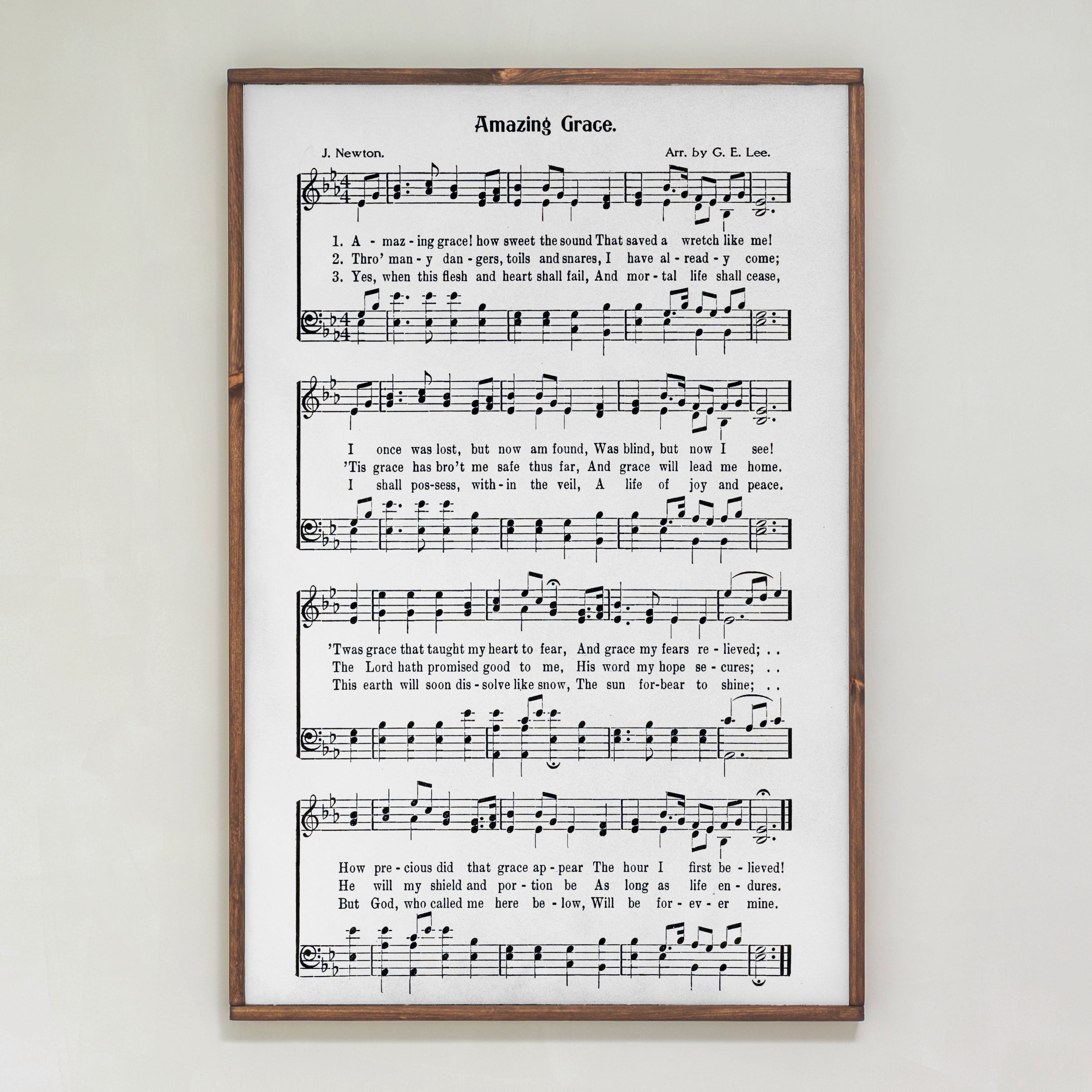 Amazing Grace Hymn | Framed Wood Art | 289