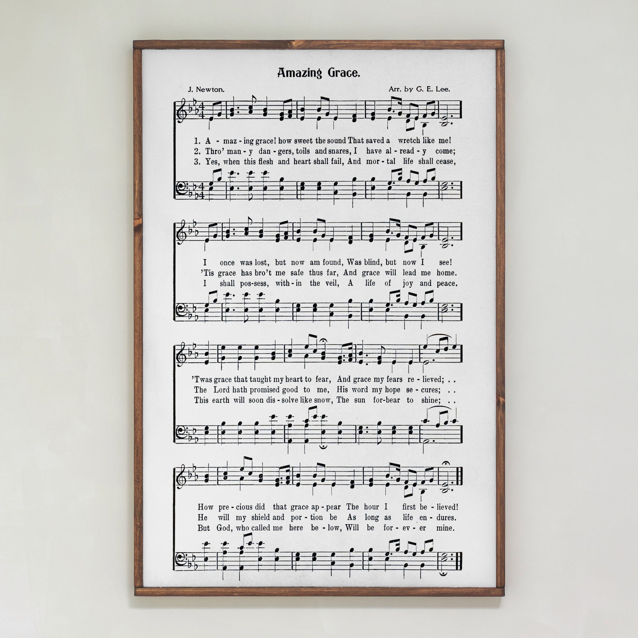Amazing Grace Hymn | Framed Wood Art | 289
