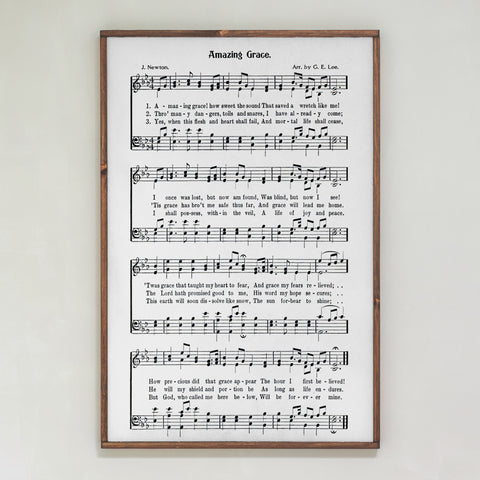 Amazing Grace Hymn | Framed Wood Art | 289