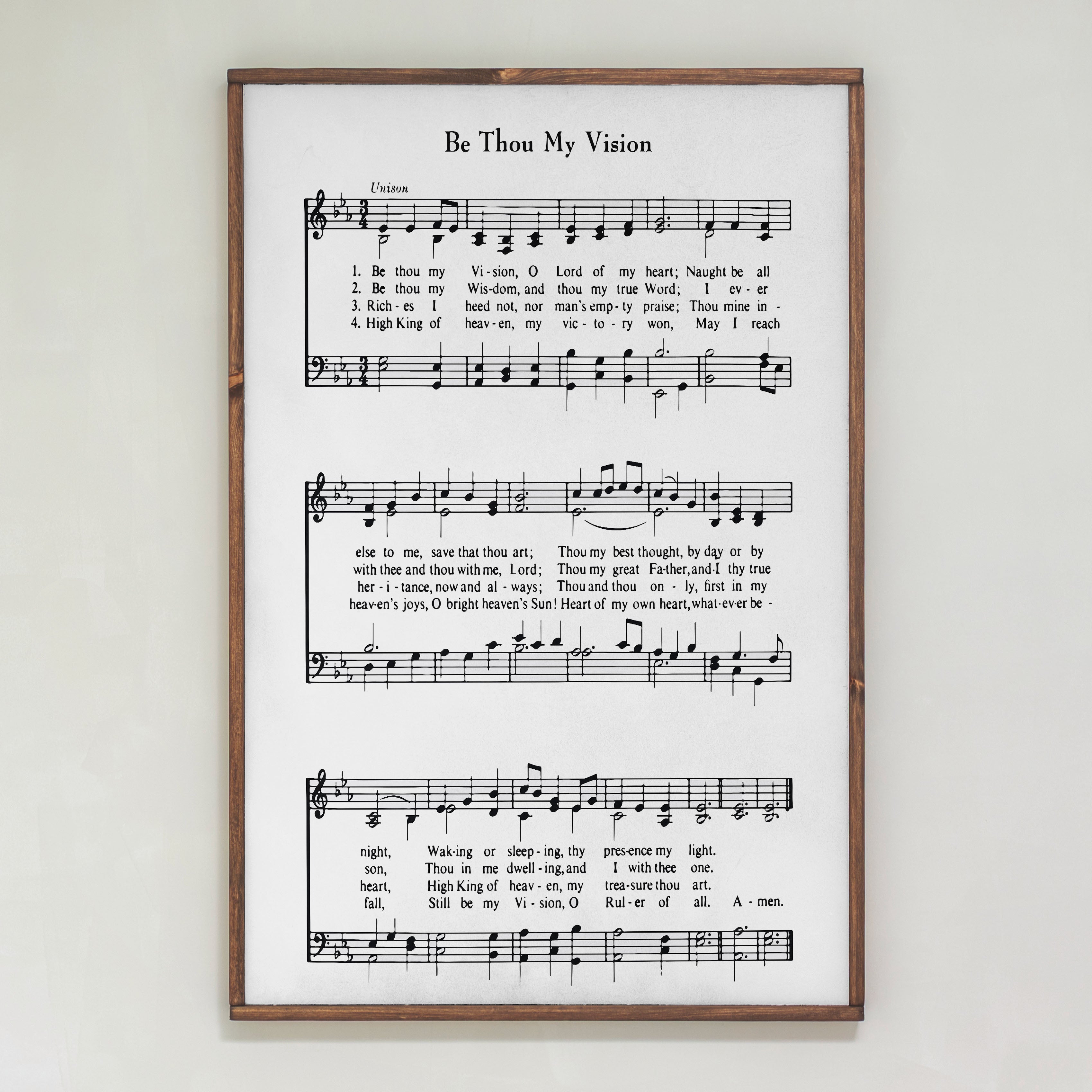 Be Thou My Vision Hymn | Framed Wood Art | 292