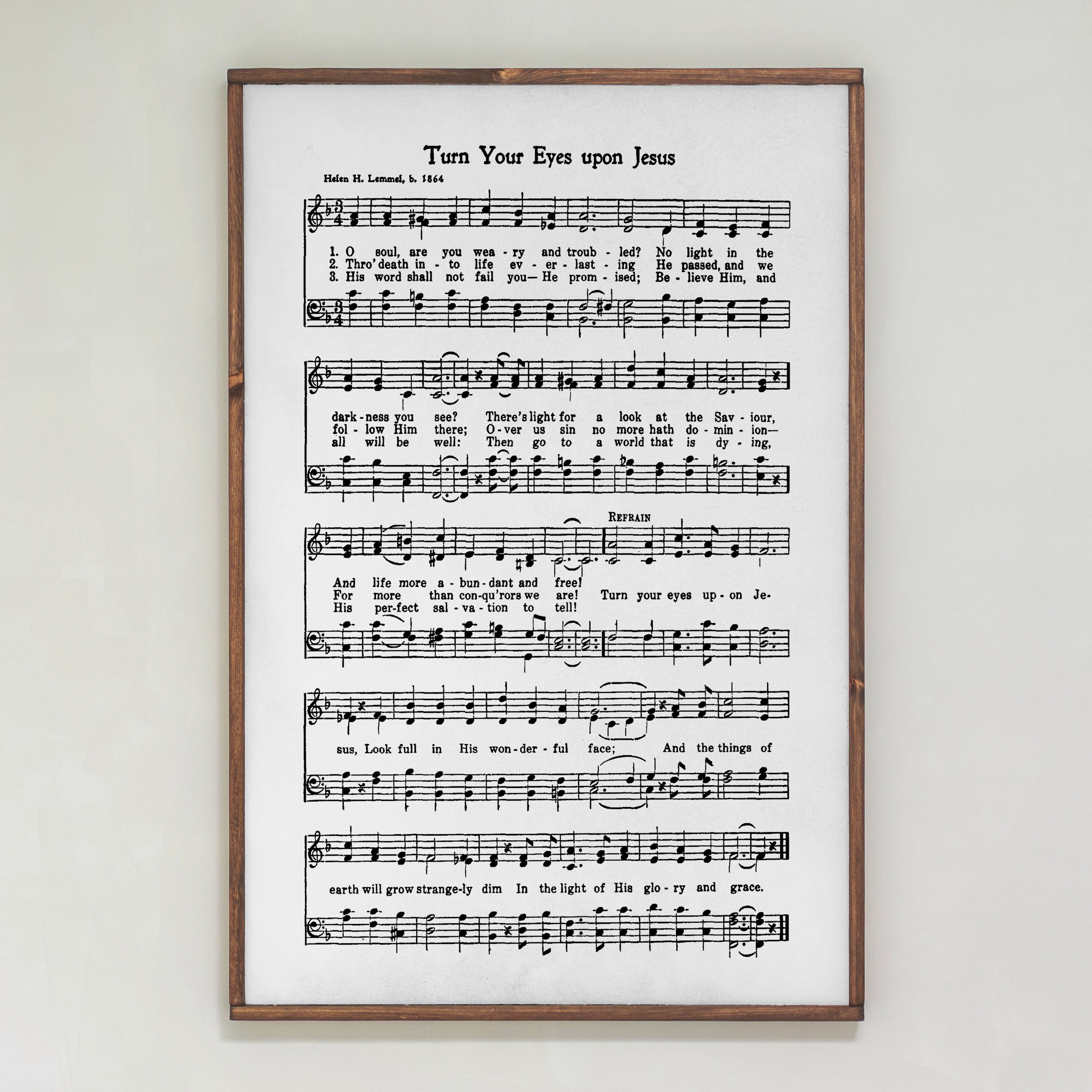 Turn Your Eyes Upon Jesus Hymn | Framed Wood Art | 294