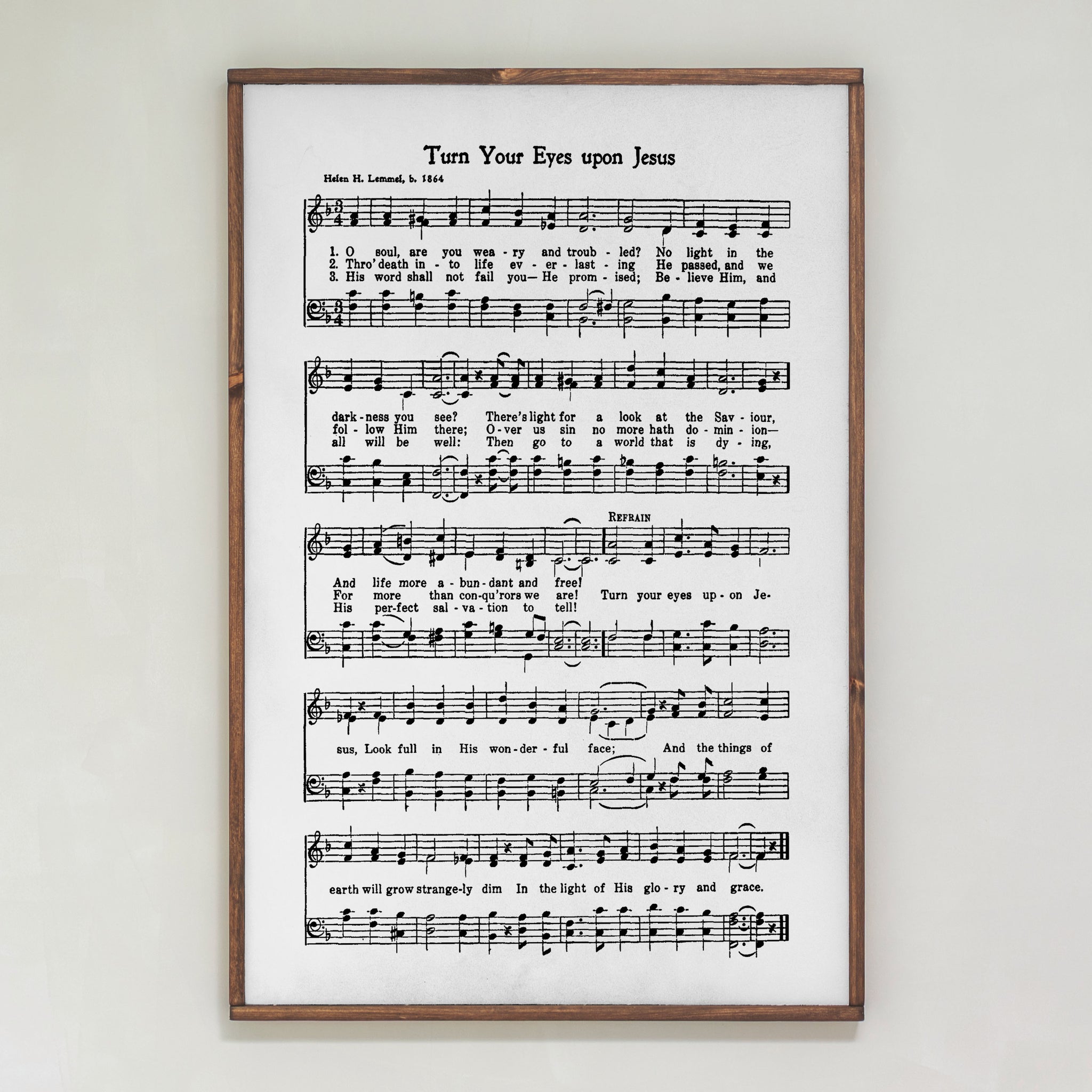 Turn Your Eyes Upon Jesus Hymn | Framed Wood Art | 294