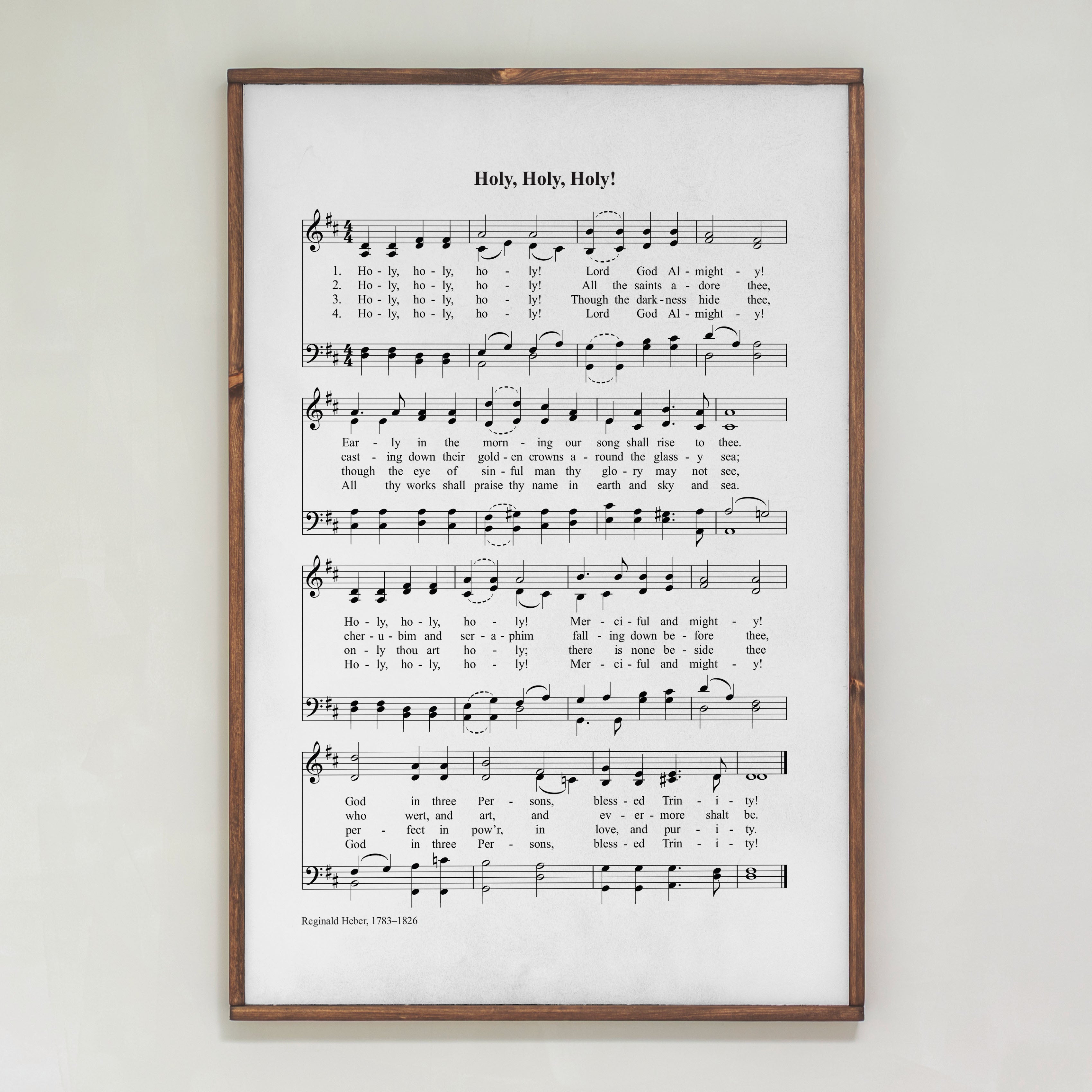 Holy, Holy, Holy! Hymn | Framed Wood Art | 295